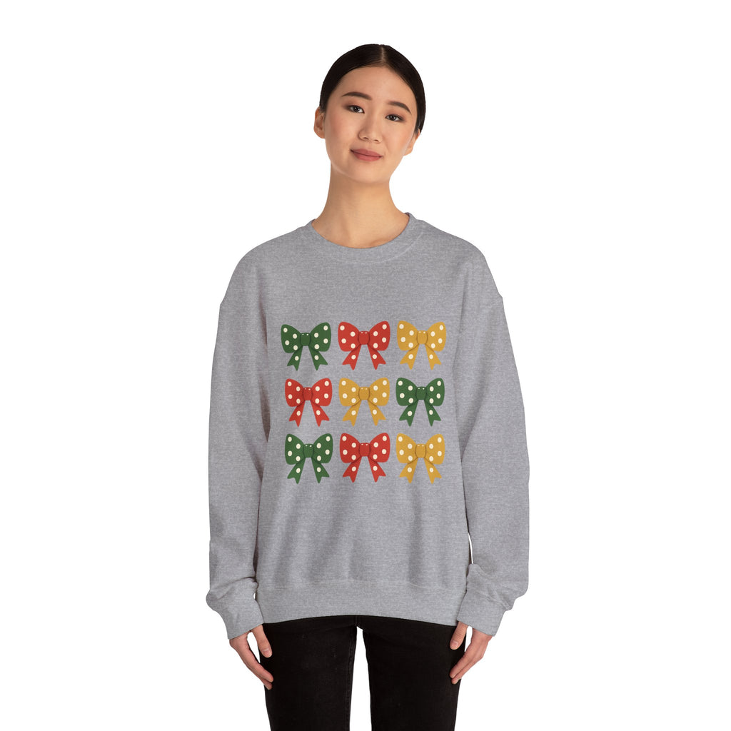 Bow Christmas Sweatshirt - Christmas Fashion, Cozy Gift, Christmas Apparel, Christmas Decor, Christmas Outfit