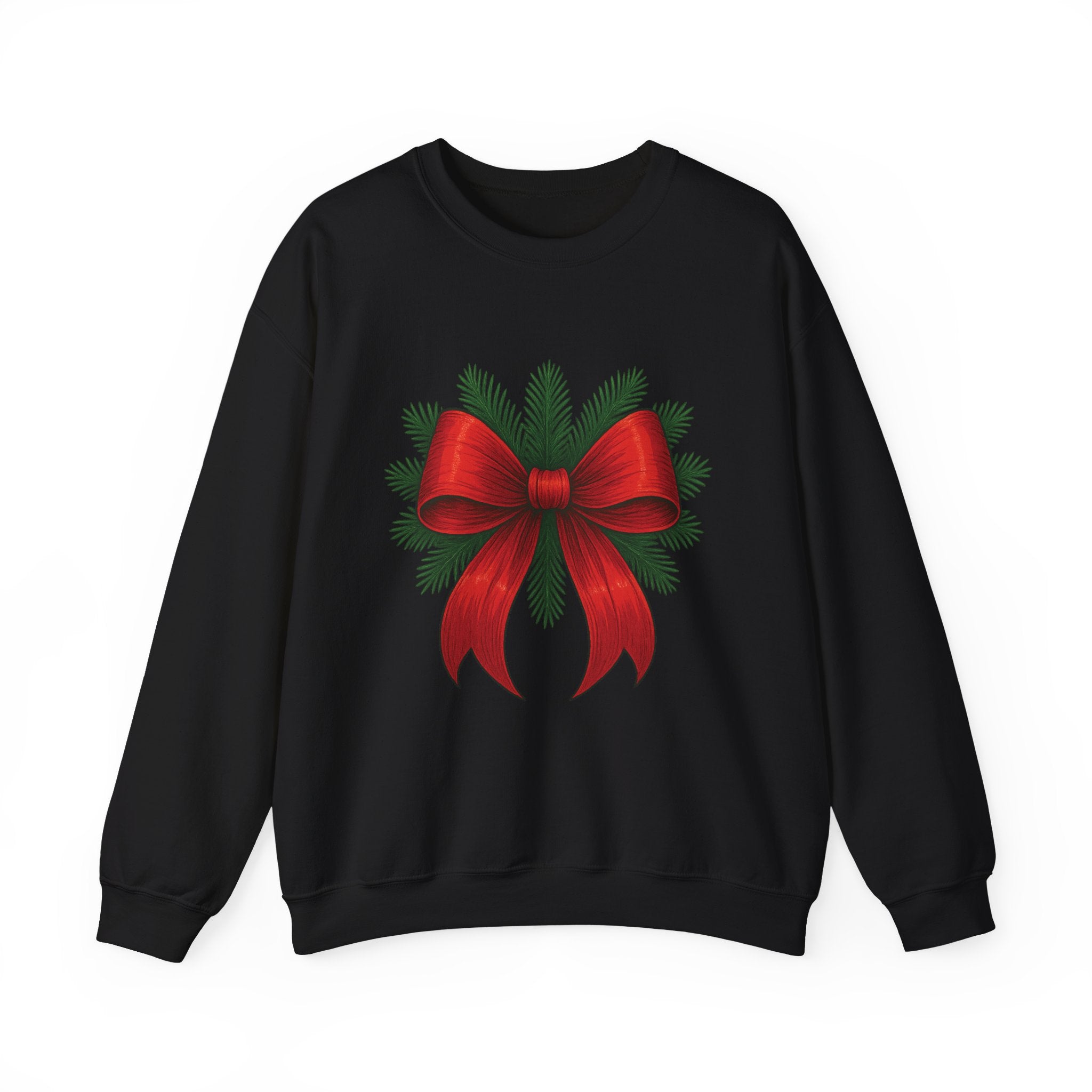 Red Christmas Bow Sweater, Cute Unisex Crewneck, Christmas Gift, Bow Sweatshirt, Holiday Sweatshirt