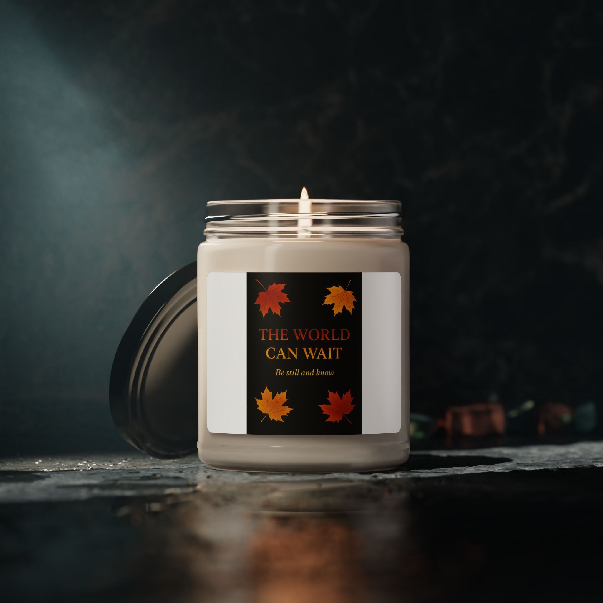 The World Can Wait. Be Still and Know Fall Candle | Inspirational Fall Candle | Self Care Gift | Soy Wax Candle | Stress Relief I Candle for Women