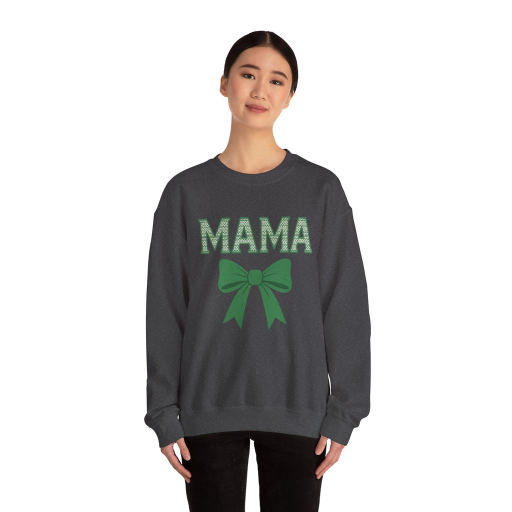 MAMA Christmas Bow Sweatshirt - Christmas Fashion, Cozy Gift, Christmas Apparel, Christmas Decor, Christmas Outfit,