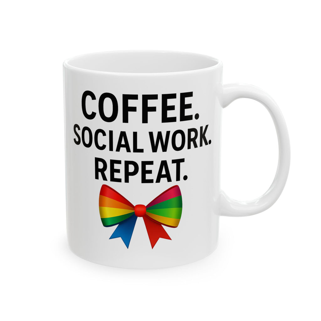 Bow Social Work Mug,  Social Worker Gift Cup, Tea Cup, Social work appreciation , Social Worker, Social Work Month