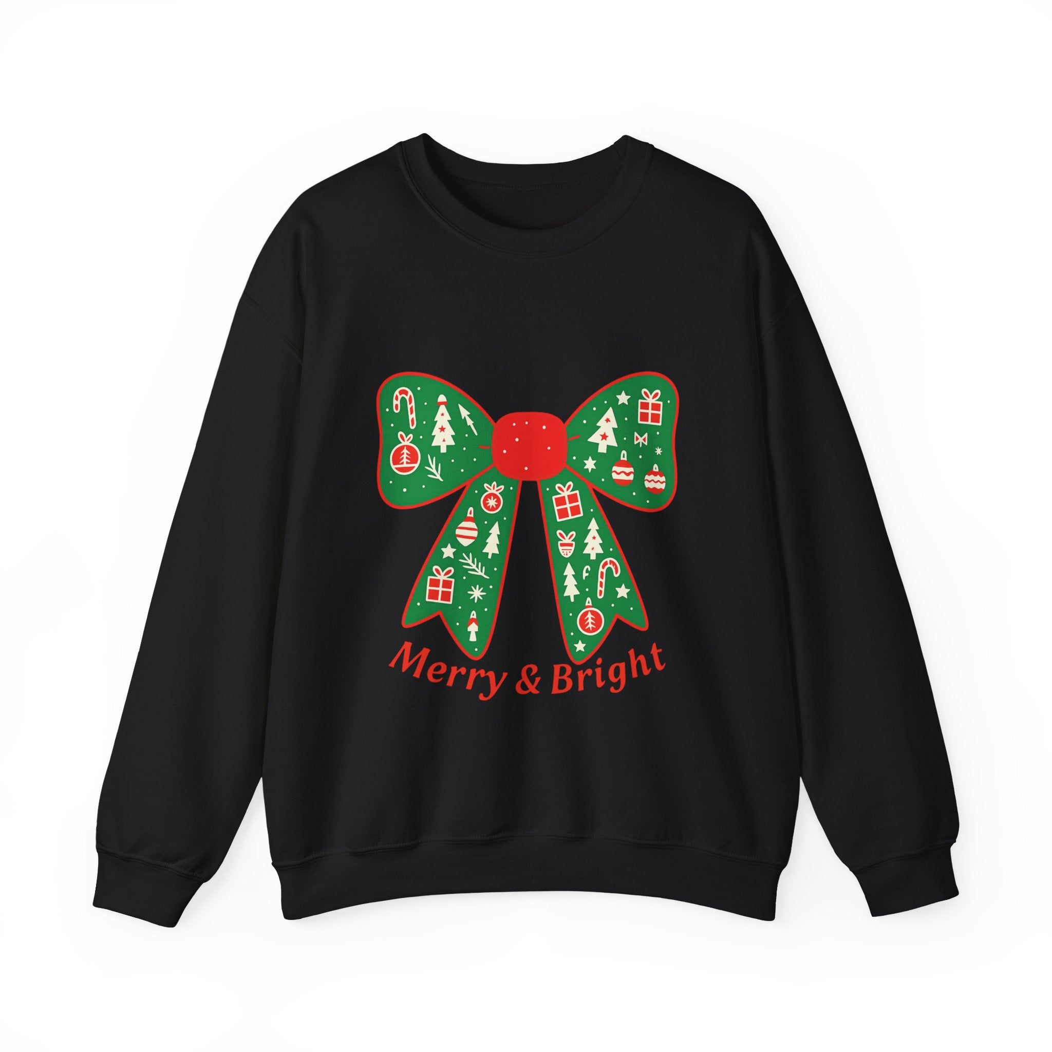 Christmas Bow Sweater, Cute Unisex Crewneck, Christmas Gift, Bow Sweatshirt
