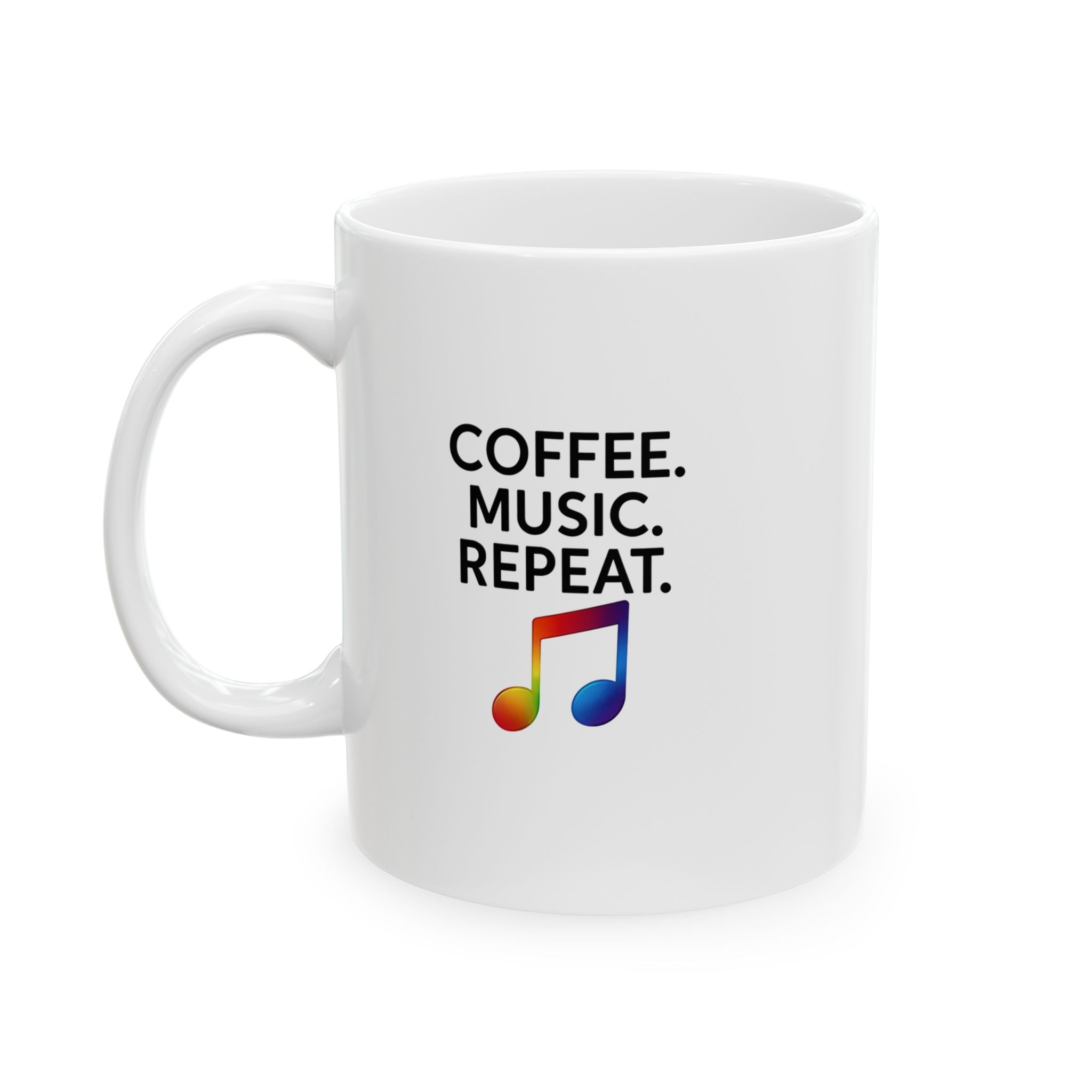 Music Coffee Mug, Musician Gift, Music Teacher Mug, Beat of Sounds Mug, Ceramic Mug, 11oz, 15oz