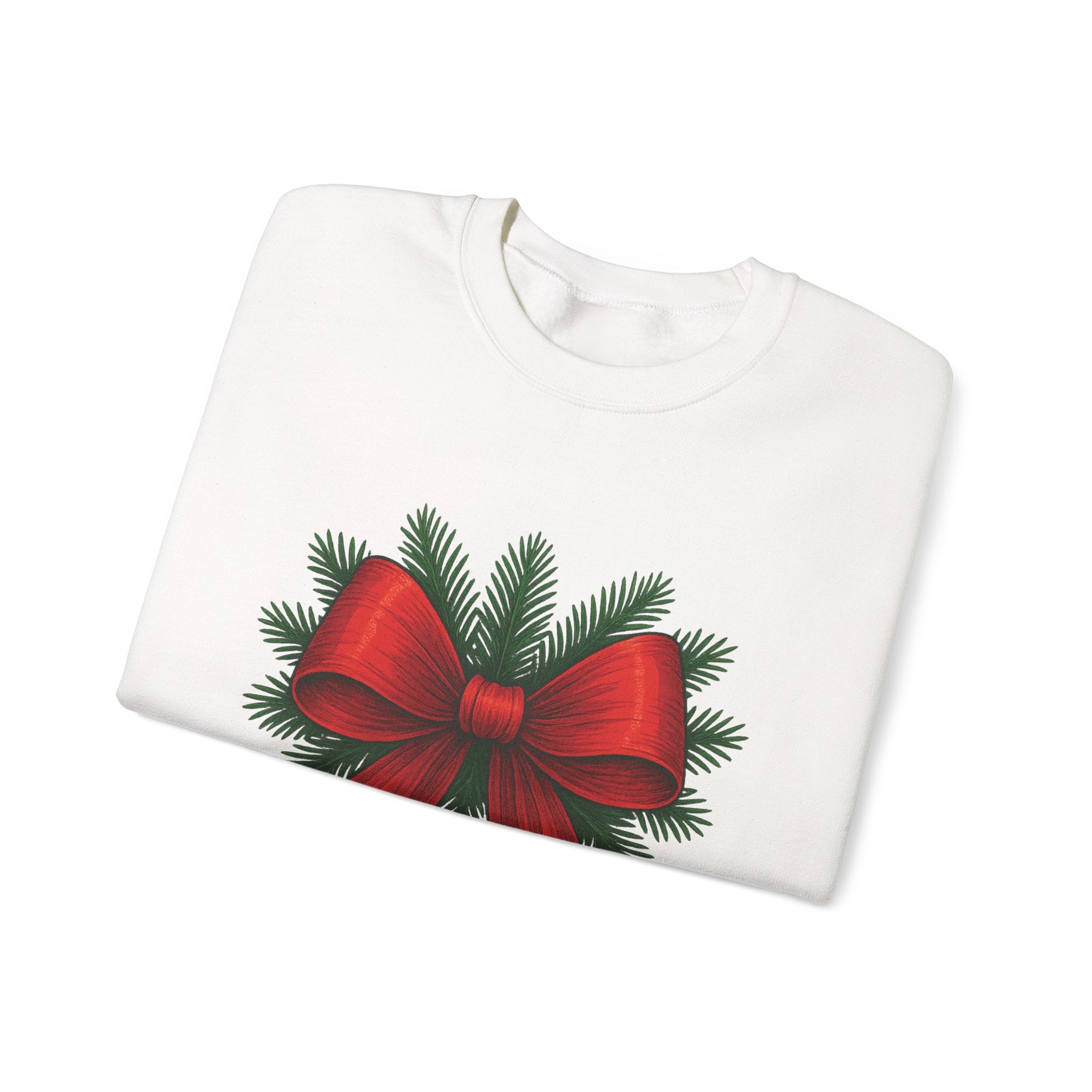 Red Christmas Bow Sweater, Cute Unisex Crewneck, Christmas Gift, Bow Sweatshirt, Holiday Sweatshirt
