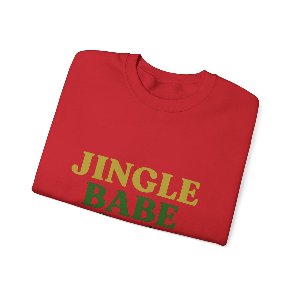 Jingle Babe Christmas Sweatshirt - Christmas Fashion, Cozy Gift, Christmas Apparel, Christmas Decor, Christmas Outfit, Leopard Bow