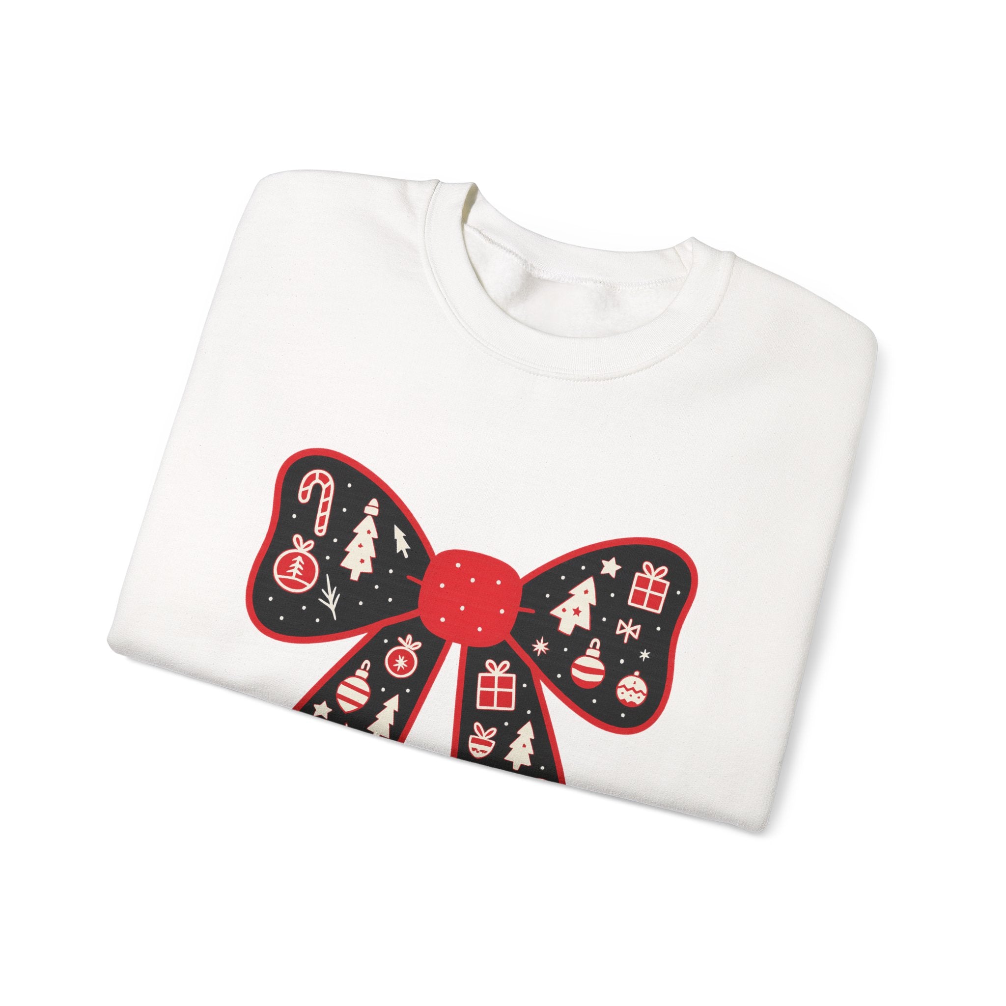 Christmas Bow Sweater, Cute Unisex Crewneck, Christmas Gift, Bow Sweatshirt