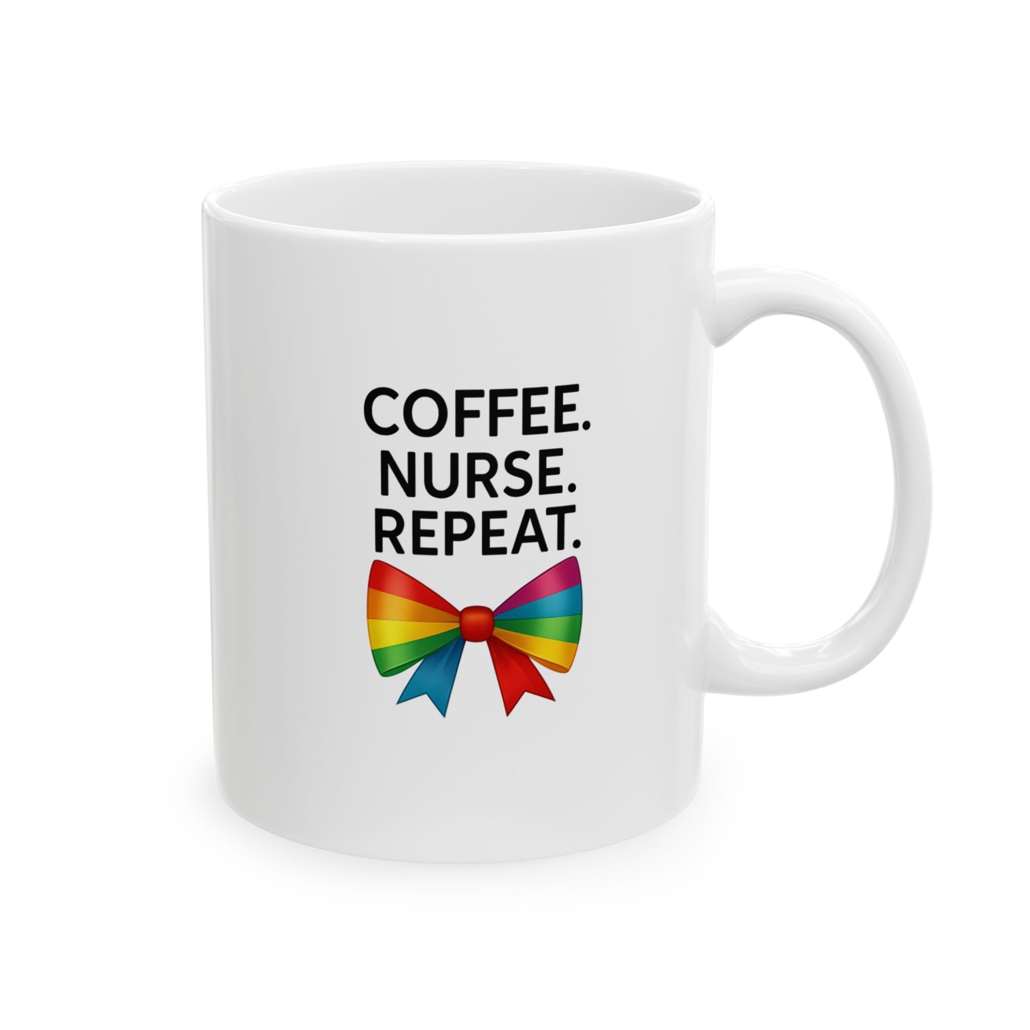Bow Nurse Mug, Healthcare Provider Gift, Colorful Coffee Cup, Proud Nursing School Graduate, RN Appreciation Present, Medical Professional