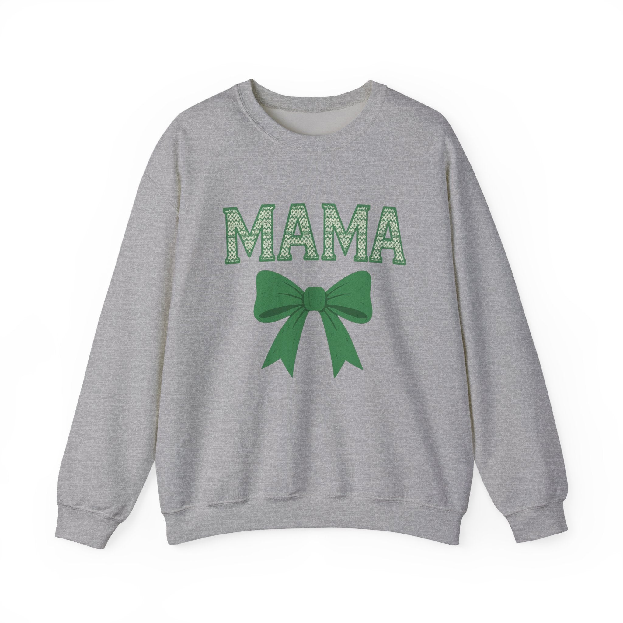 MAMA Christmas Bow Sweatshirt - Christmas Fashion, Cozy Gift, Christmas Apparel, Christmas Decor, Christmas Outfit,