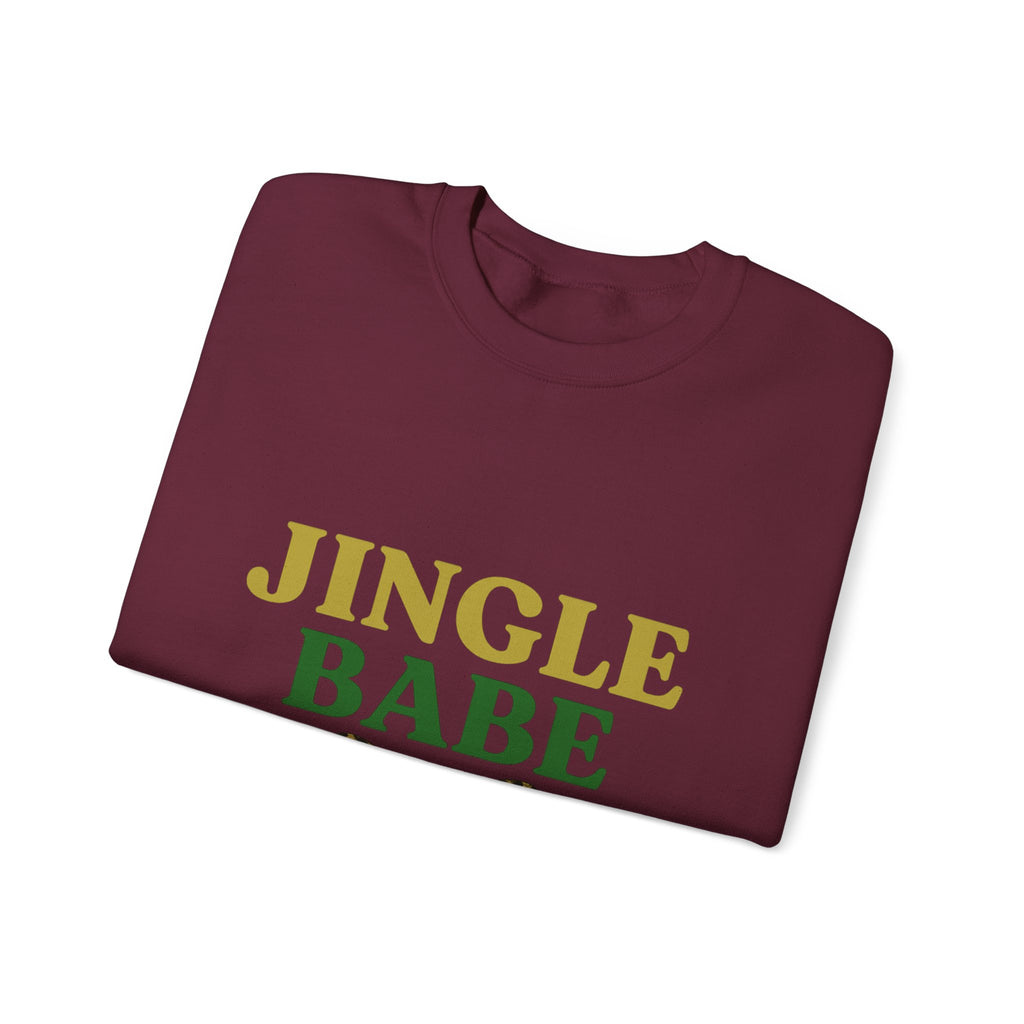 Jingle Babe Christmas Sweatshirt - Christmas Fashion, Cozy Gift, Christmas Apparel, Christmas Decor, Christmas Outfit, Leopard Bow