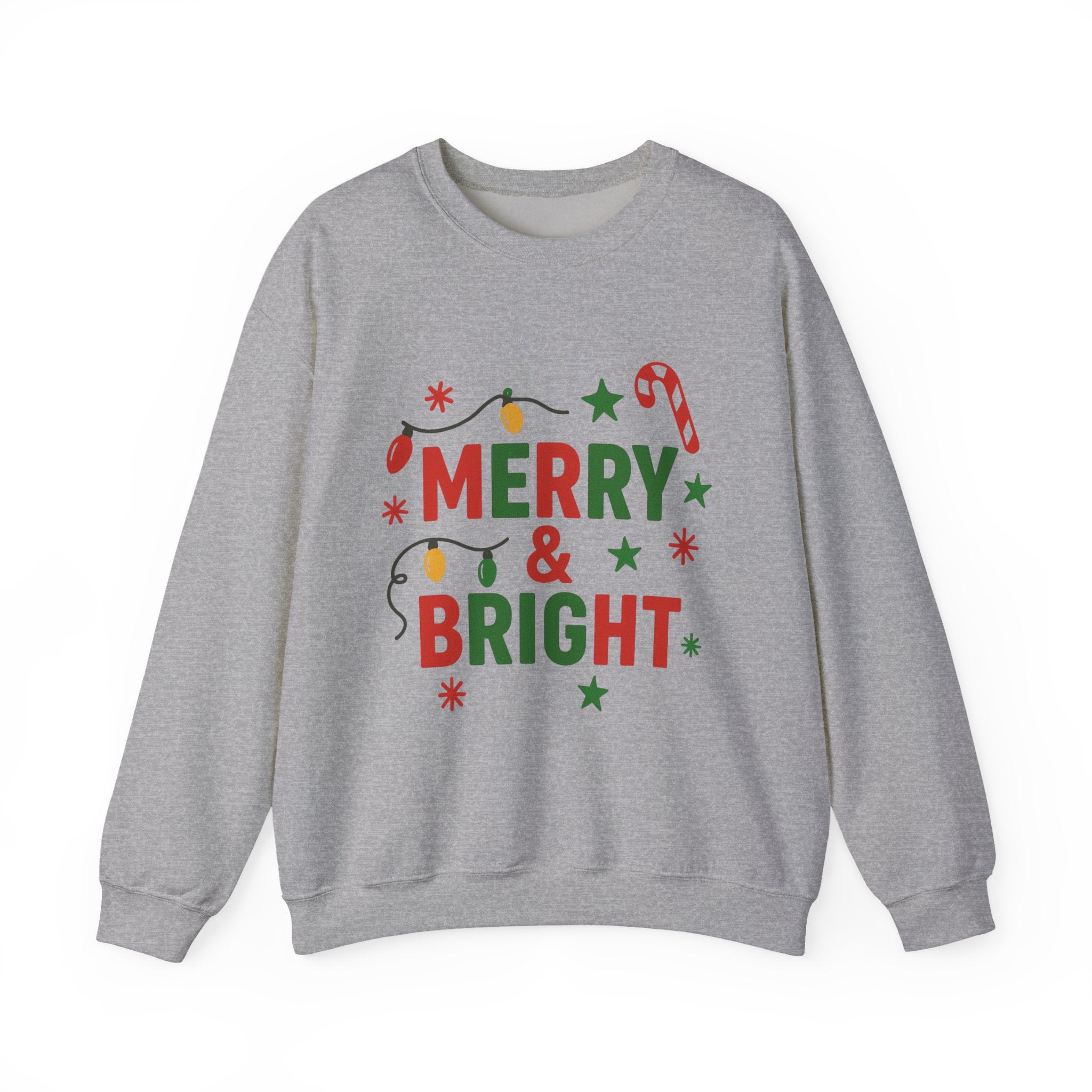 Merry & Bright Christmas Sweatshirt - Christmas Fashion, Cozy Gift, Christmas Apparel, Christmas Decor, Christmas Outfit,