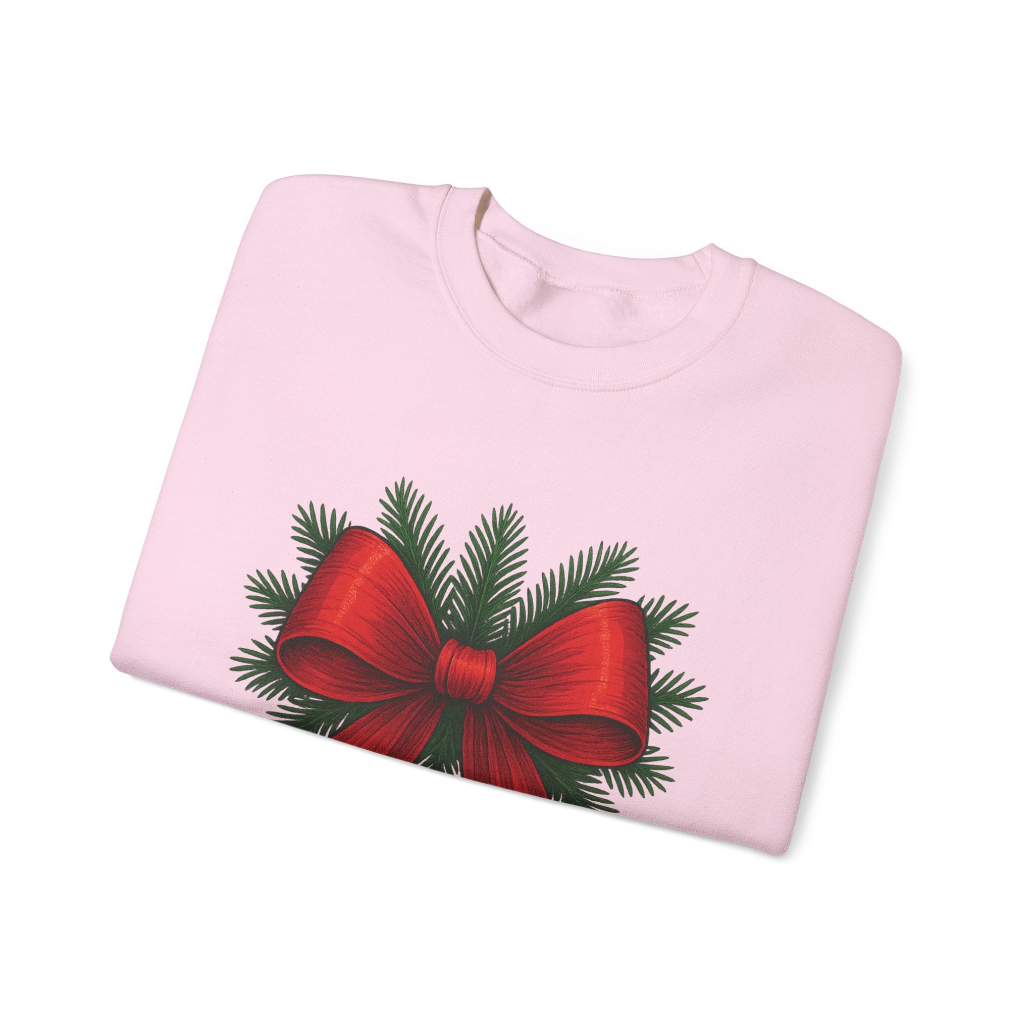 Red Christmas Bow Sweater, Cute Unisex Crewneck, Christmas Gift, Bow Sweatshirt, Holiday Sweatshirt