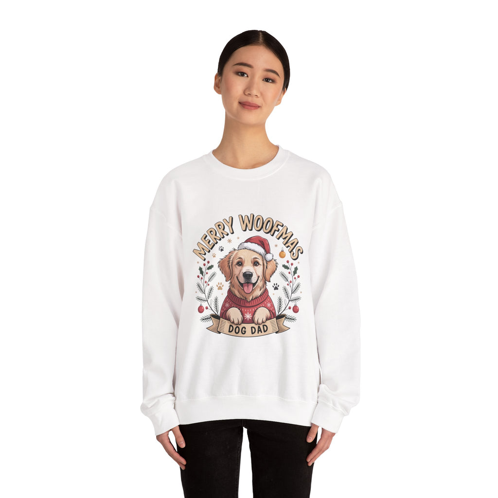 Christmas Dog Sweatshirt, Unisex Crewneck, Dog Lover Gift, Dog Dad Present, Holiday Sweater