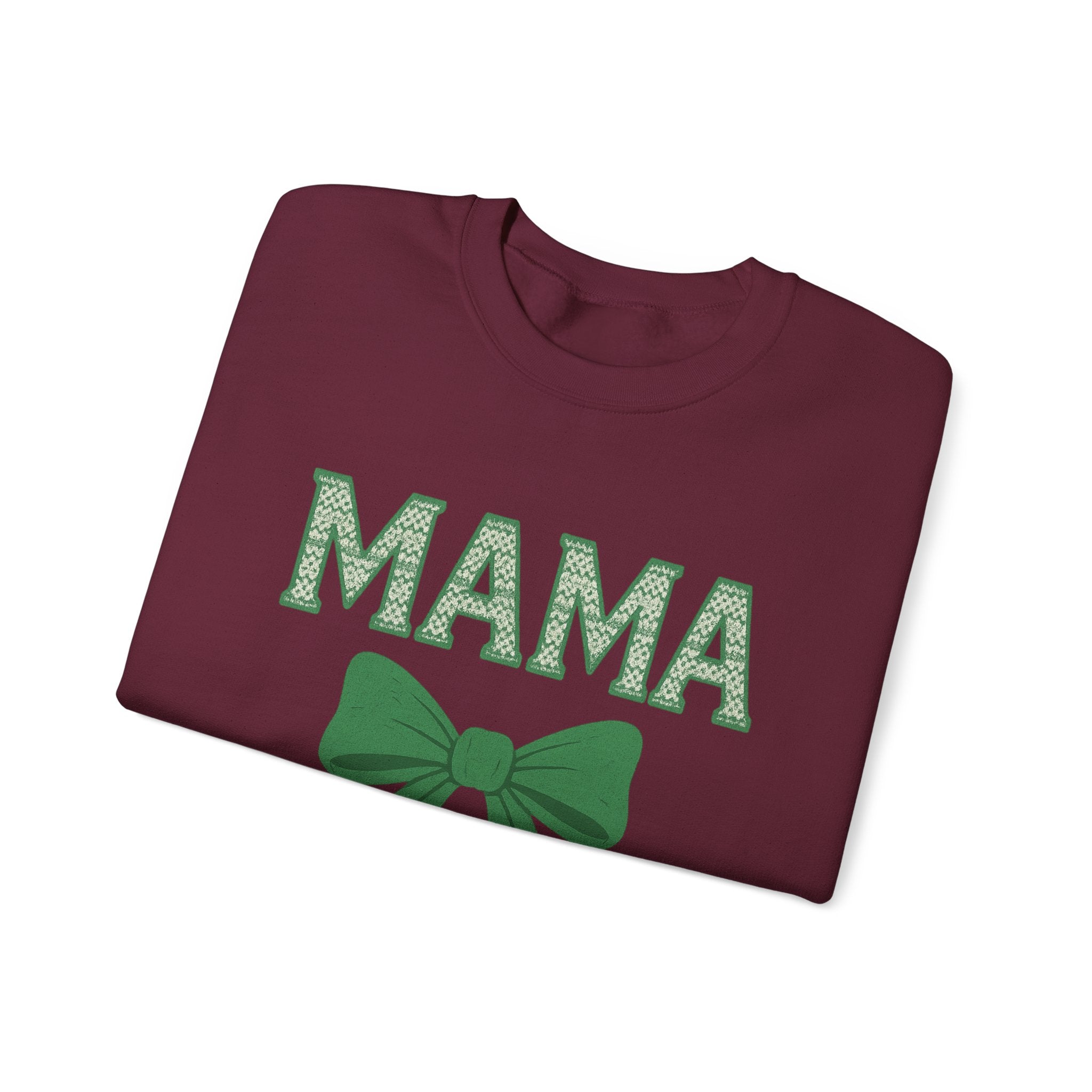 MAMA Christmas Bow Sweatshirt - Christmas Fashion, Cozy Gift, Christmas Apparel, Christmas Decor, Christmas Outfit,