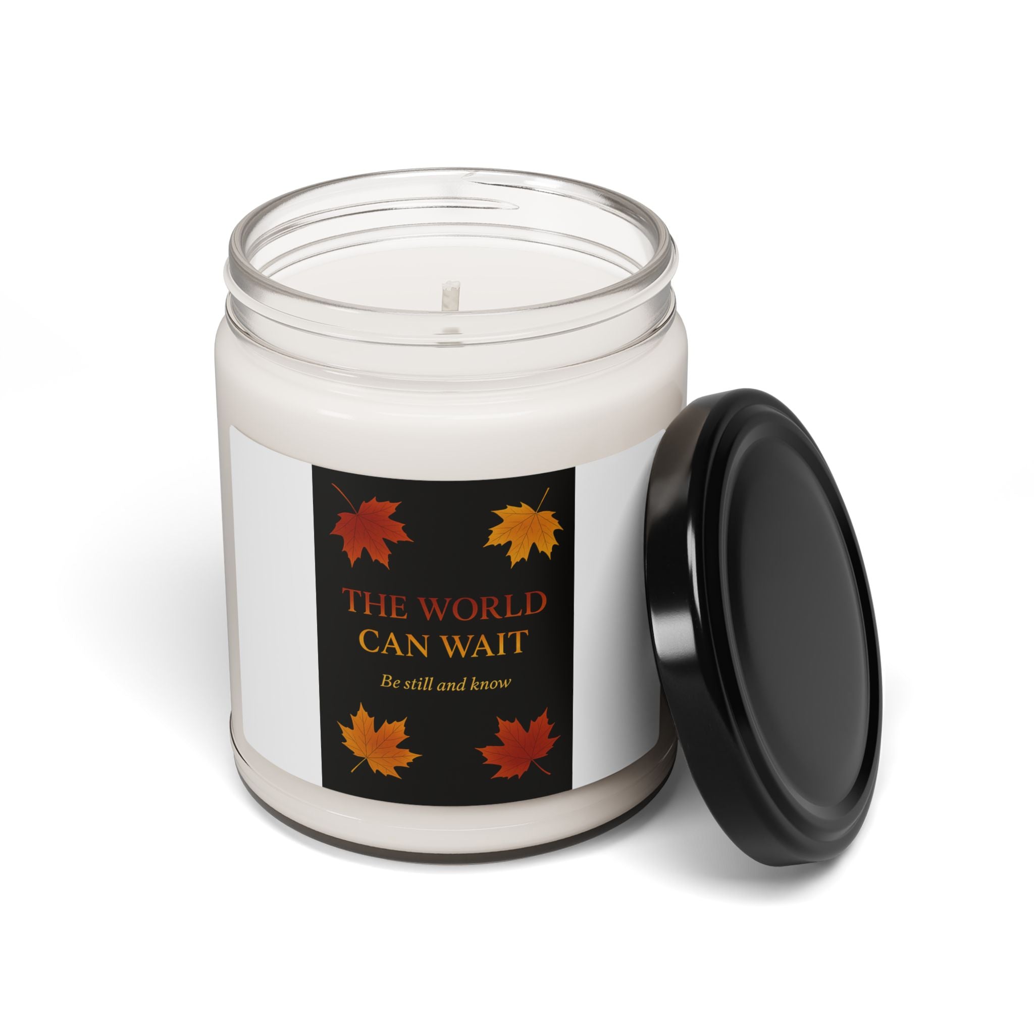 The World Can Wait. Be Still and Know Fall Candle | Inspirational Fall Candle | Self Care Gift | Soy Wax Candle | Stress Relief I Candle for Women
