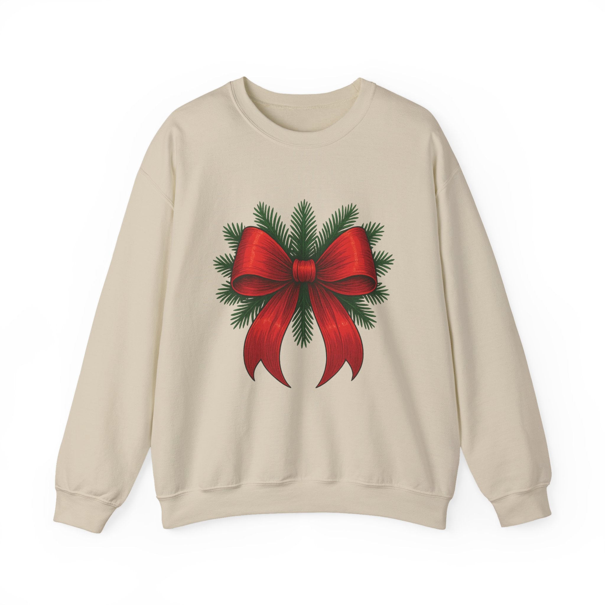 Red Christmas Bow Sweater, Cute Unisex Crewneck, Christmas Gift, Bow Sweatshirt, Holiday Sweatshirt