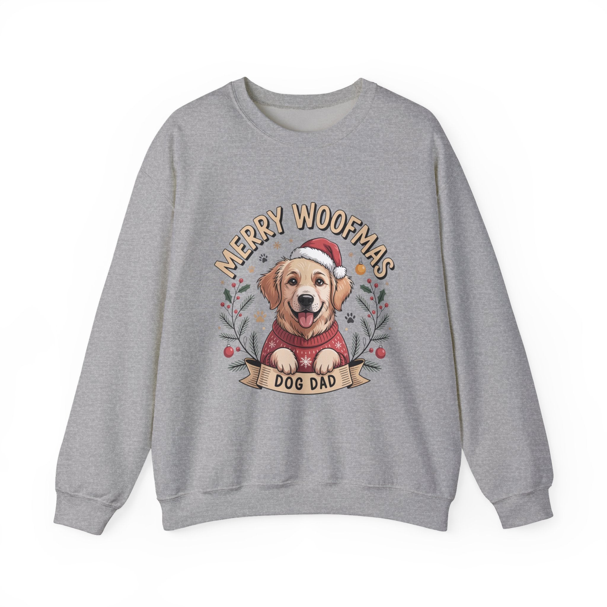 Christmas Dog Sweatshirt, Unisex Crewneck, Dog Lover Gift, Dog Dad Present, Holiday Sweater