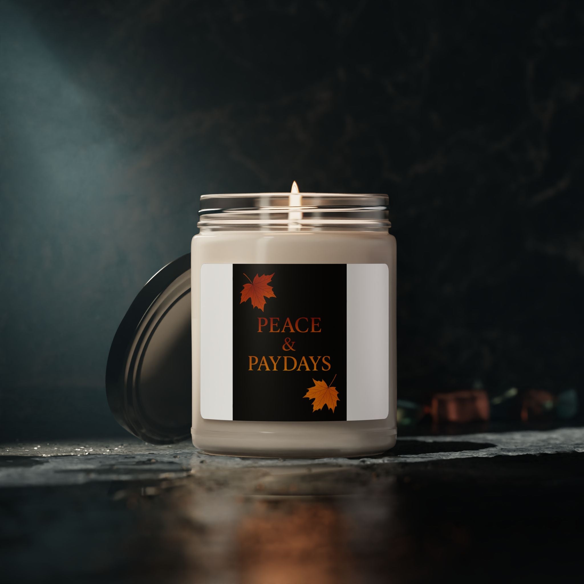 Peace & Paydays Fall Candle | Inspirational Fall Candle | Self Care Gift | Soy Wax Candle | Stress Relief I Candle for Women