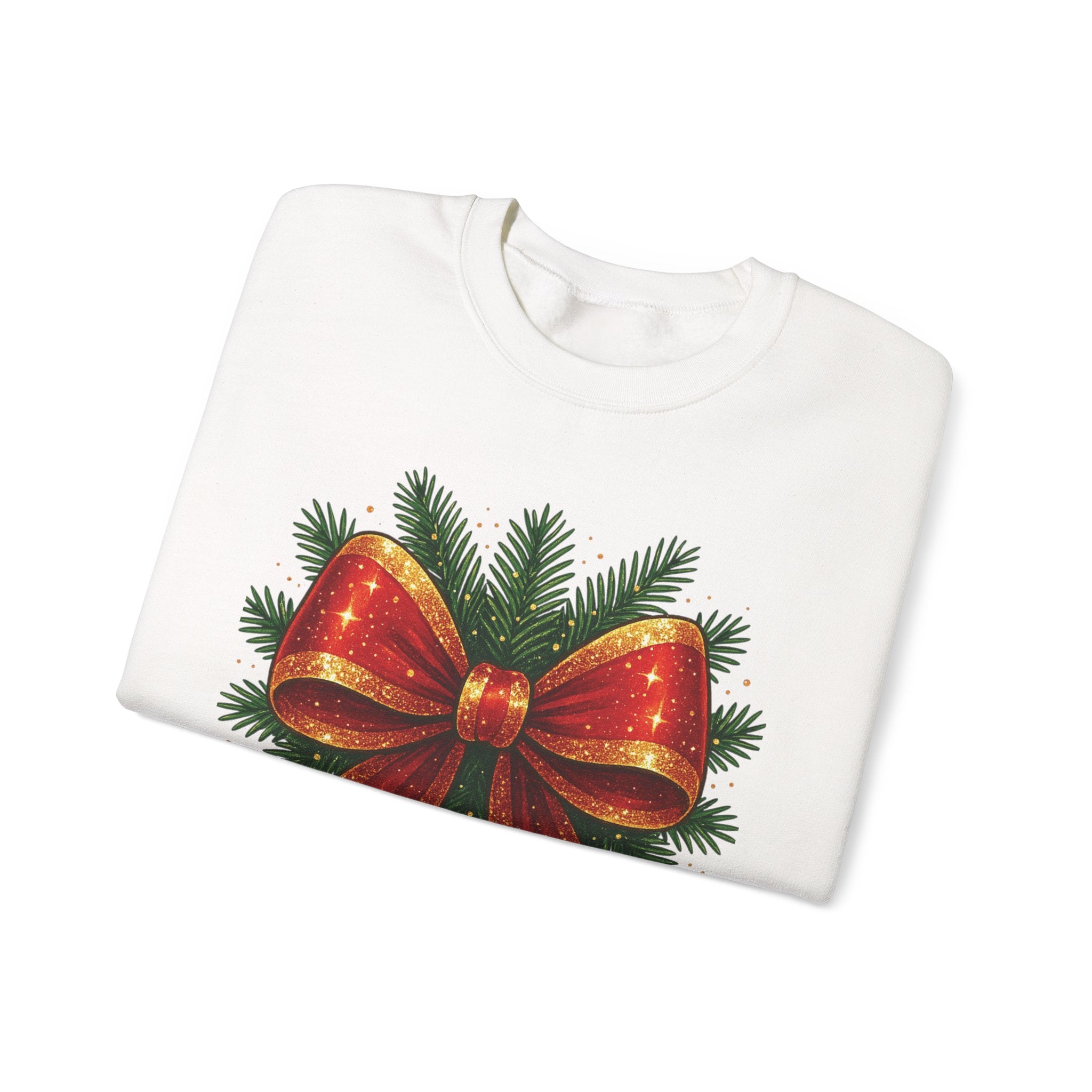Christmas Bow Sweater, Cute Unisex Crewneck, Christmas Gift, Bow Sweatshirt, Holiday Sweatshirt