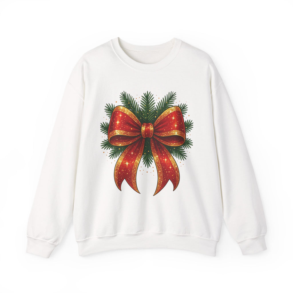 Christmas Bow Sweater, Cute Unisex Crewneck, Christmas Gift, Bow Sweatshirt, Holiday Sweatshirt