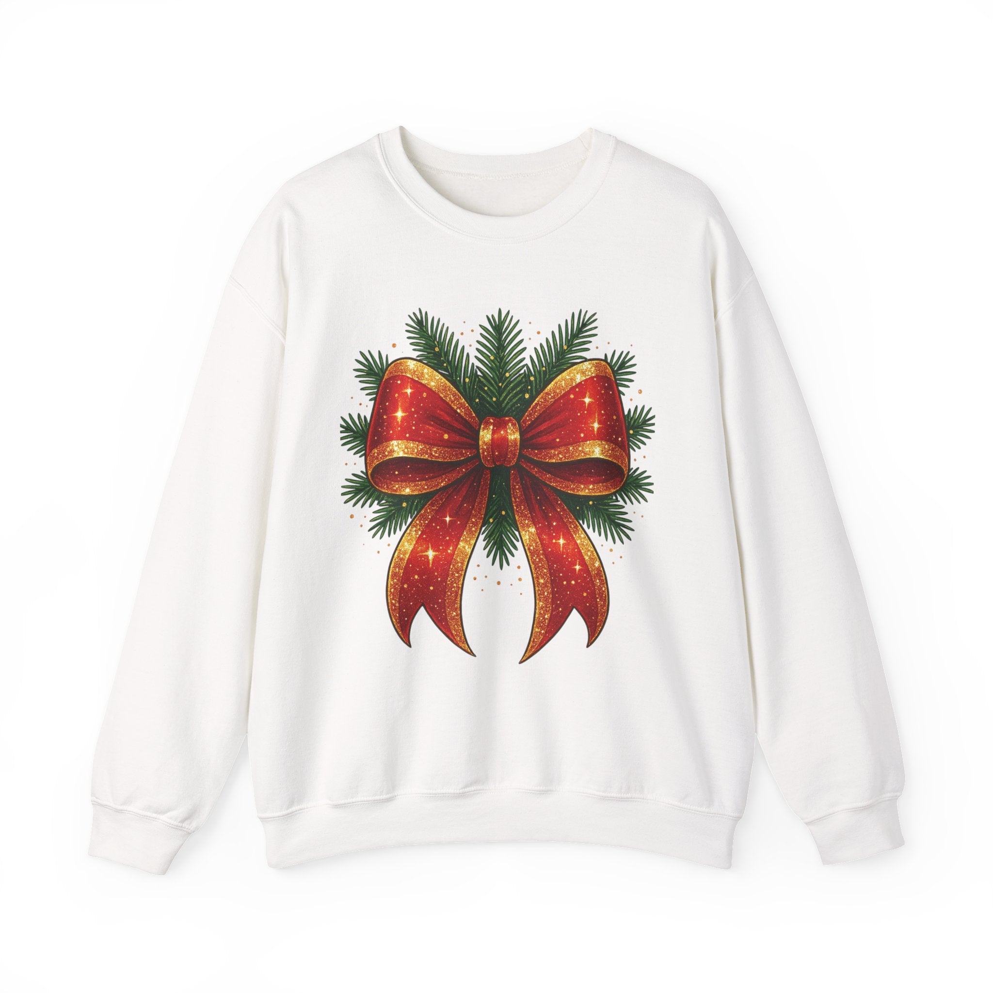 Christmas Bow Sweater, Cute Unisex Crewneck, Christmas Gift, Bow Sweatshirt, Holiday Sweatshirt