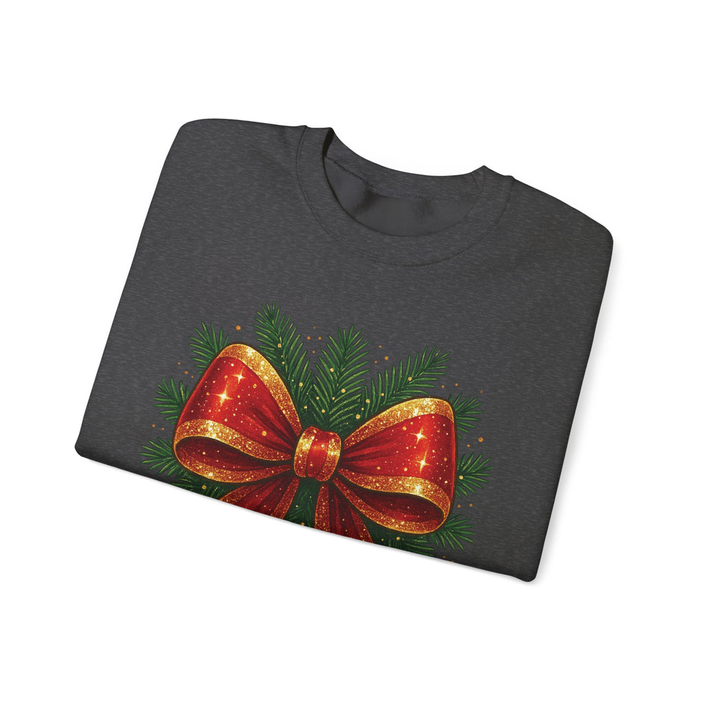 Christmas Bow Sweater, Cute Unisex Crewneck, Christmas Gift, Bow Sweatshirt, Holiday Sweatshirt