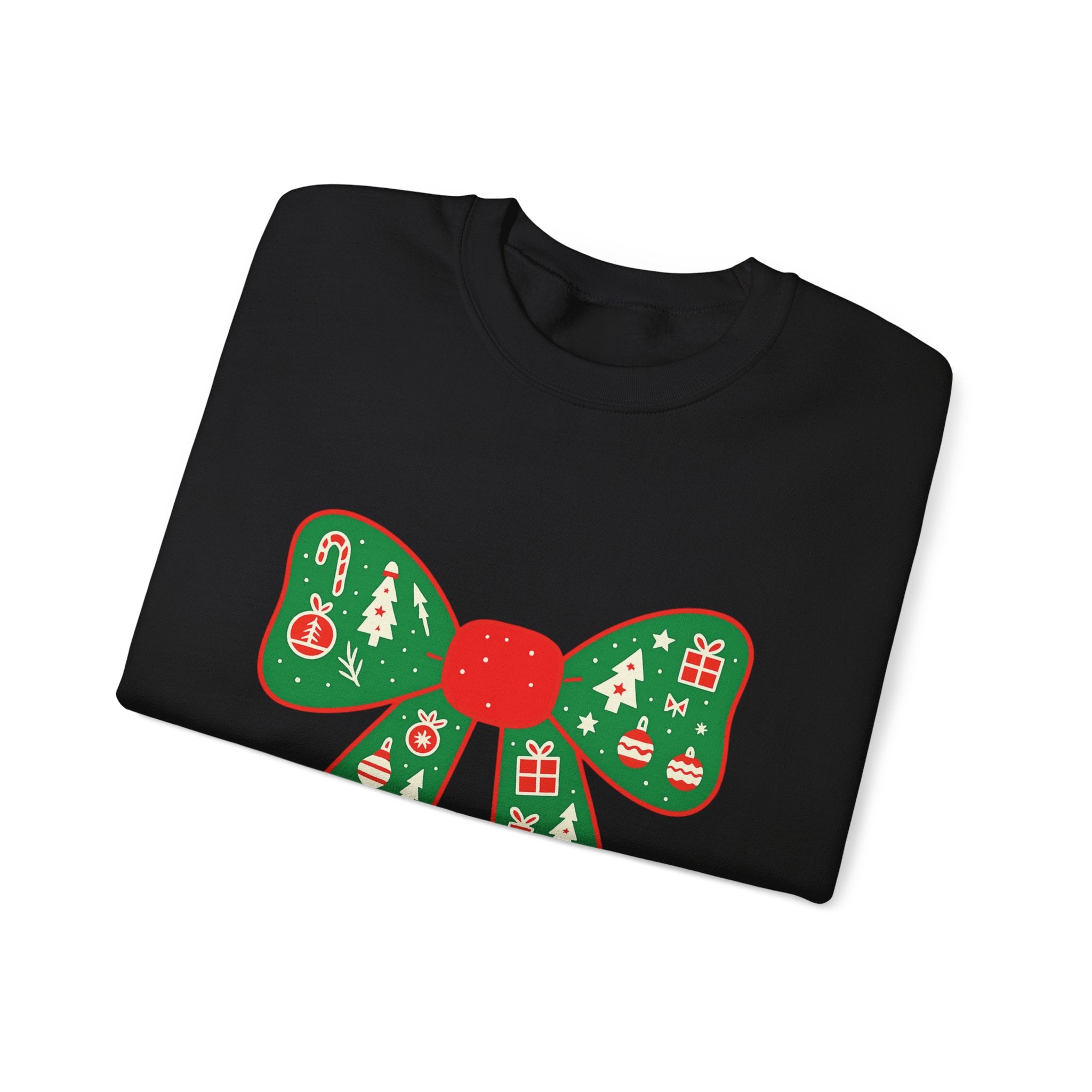 Christmas Bow Sweater, Cute Unisex Crewneck, Christmas Gift, Bow Sweatshirt