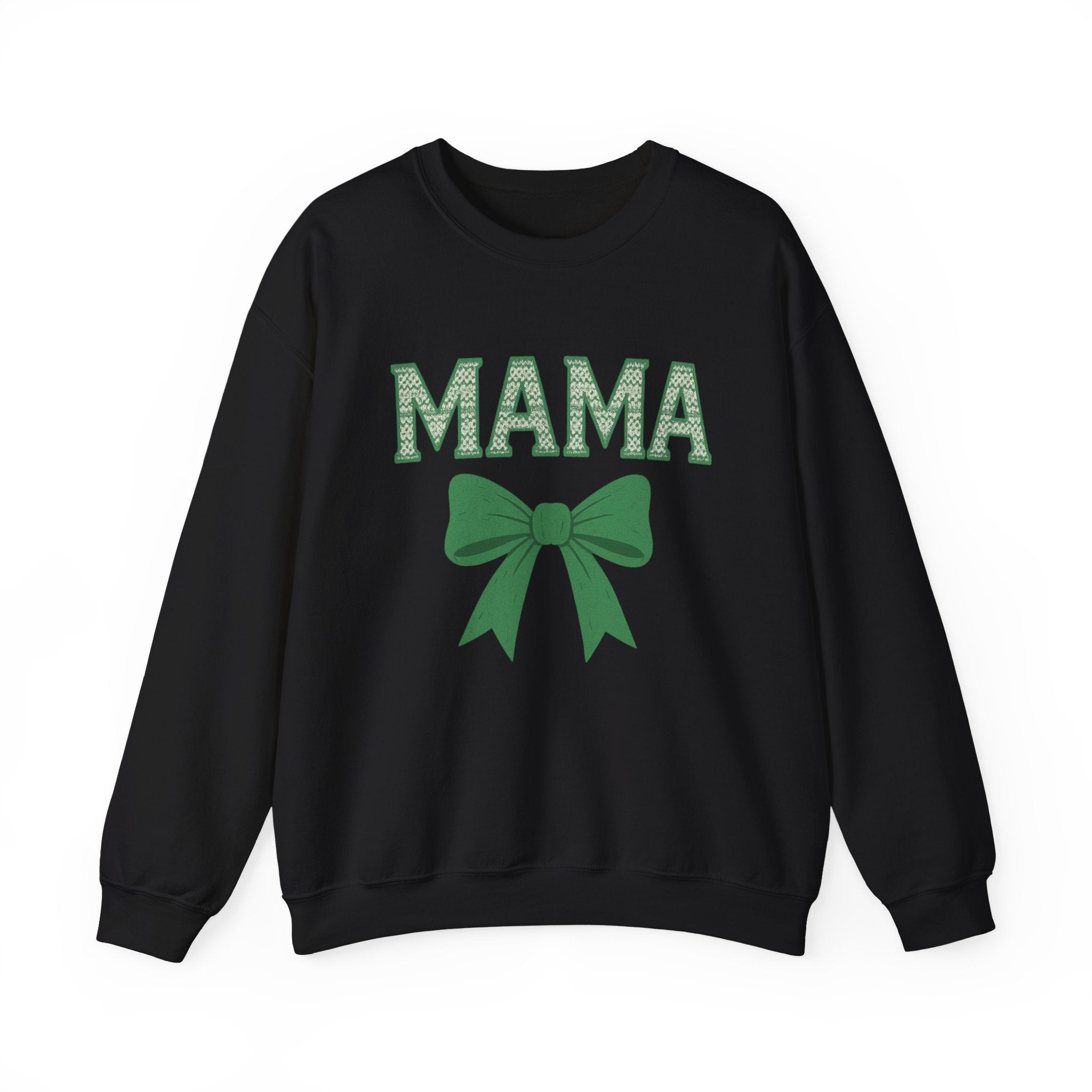 MAMA Christmas Bow Sweatshirt - Christmas Fashion, Cozy Gift, Christmas Apparel, Christmas Decor, Christmas Outfit,