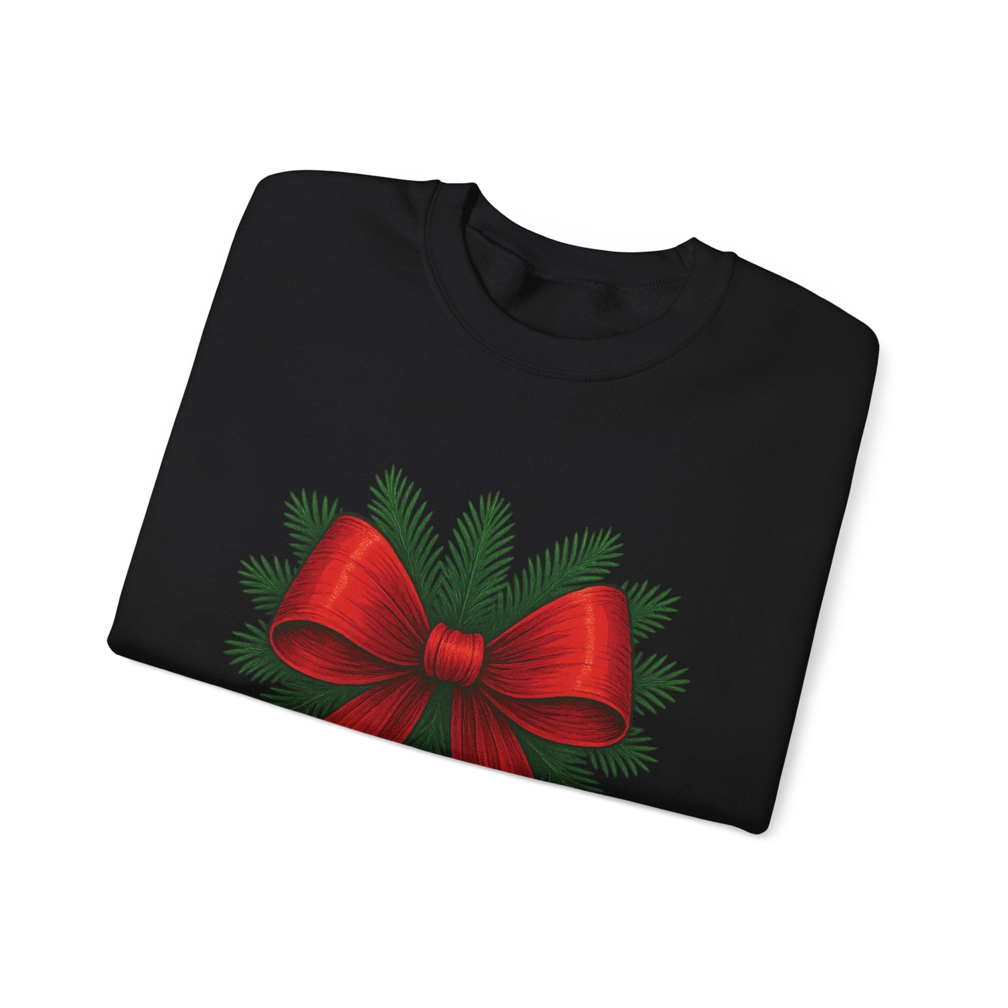 Red Christmas Bow Sweater, Cute Unisex Crewneck, Christmas Gift, Bow Sweatshirt, Holiday Sweatshirt