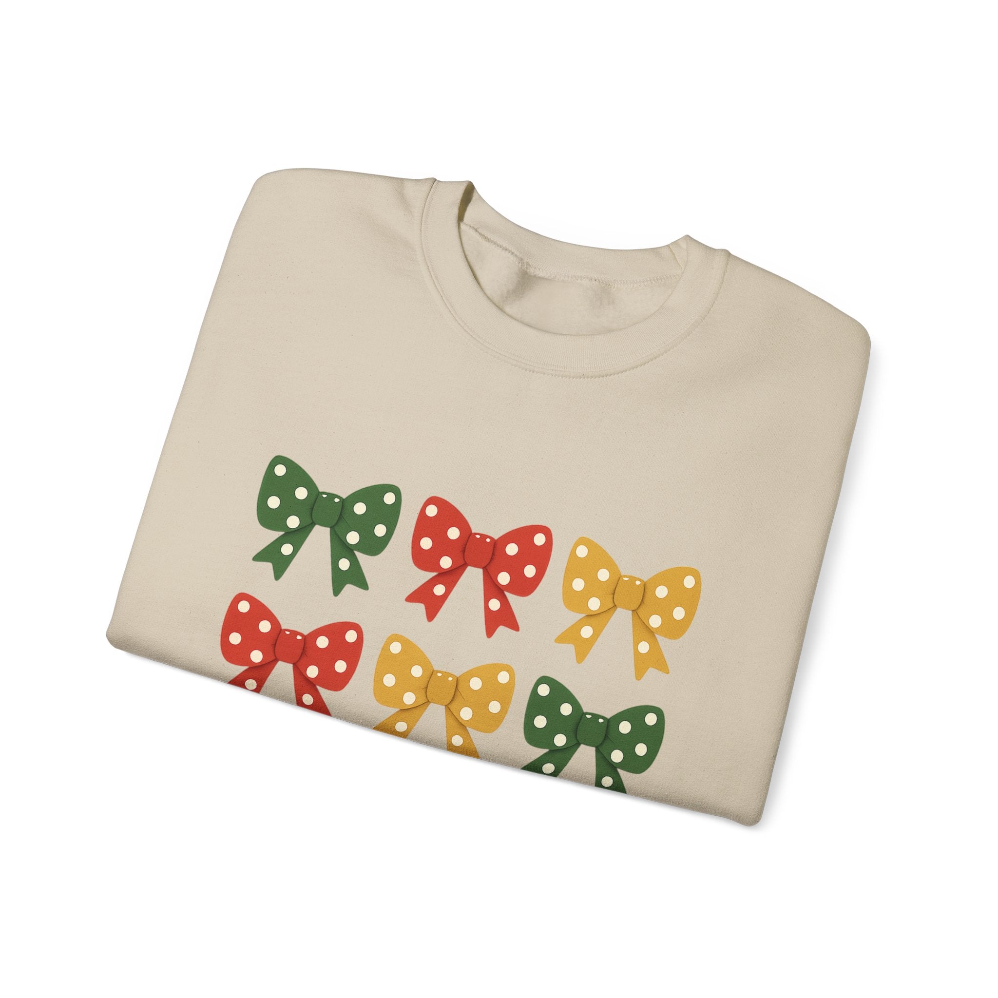 Bow Christmas Sweatshirt - Christmas Fashion, Cozy Gift, Christmas Apparel, Christmas Decor, Christmas Outfit