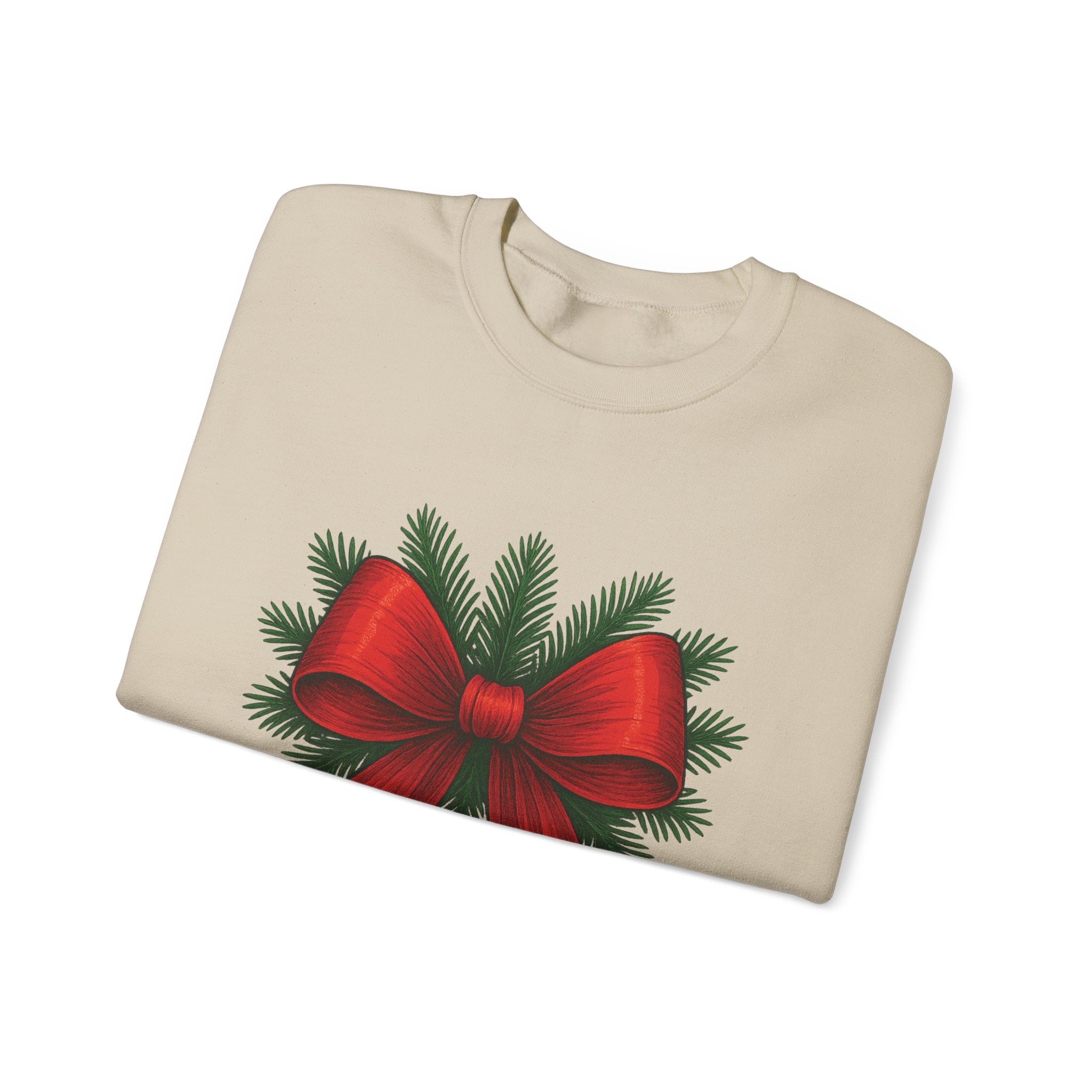 Red Christmas Bow Sweater, Cute Unisex Crewneck, Christmas Gift, Bow Sweatshirt, Holiday Sweatshirt