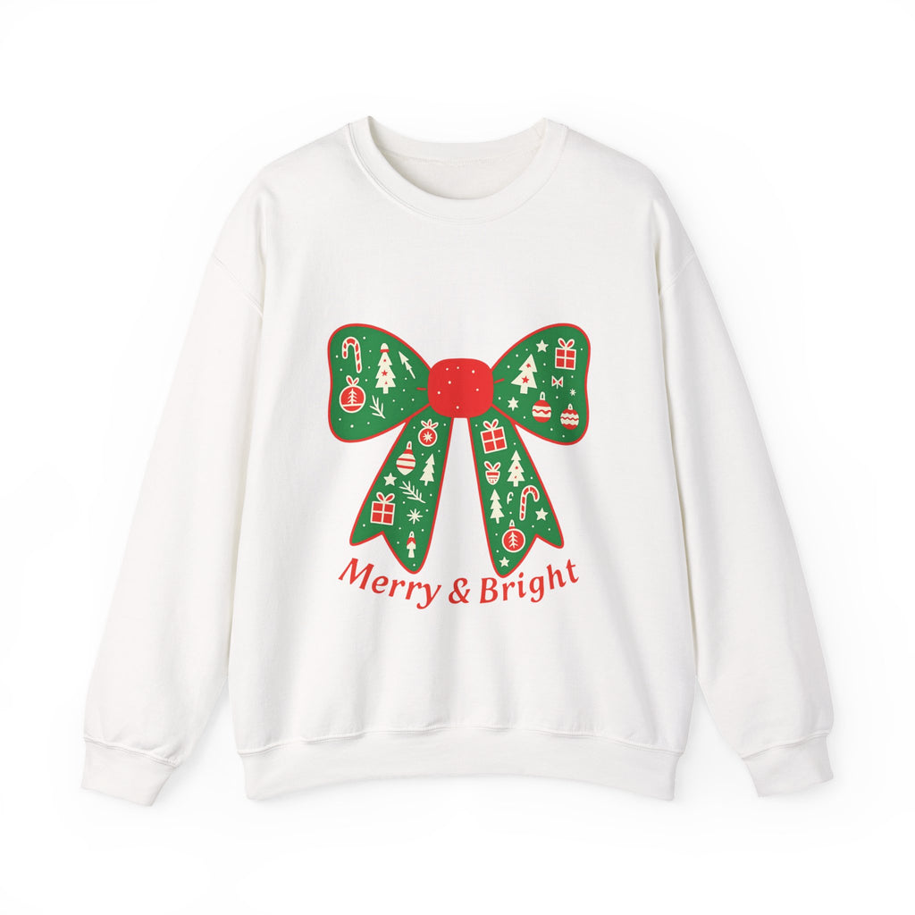 Christmas Bow Sweater, Cute Unisex Crewneck, Christmas Gift, Bow Sweatshirt