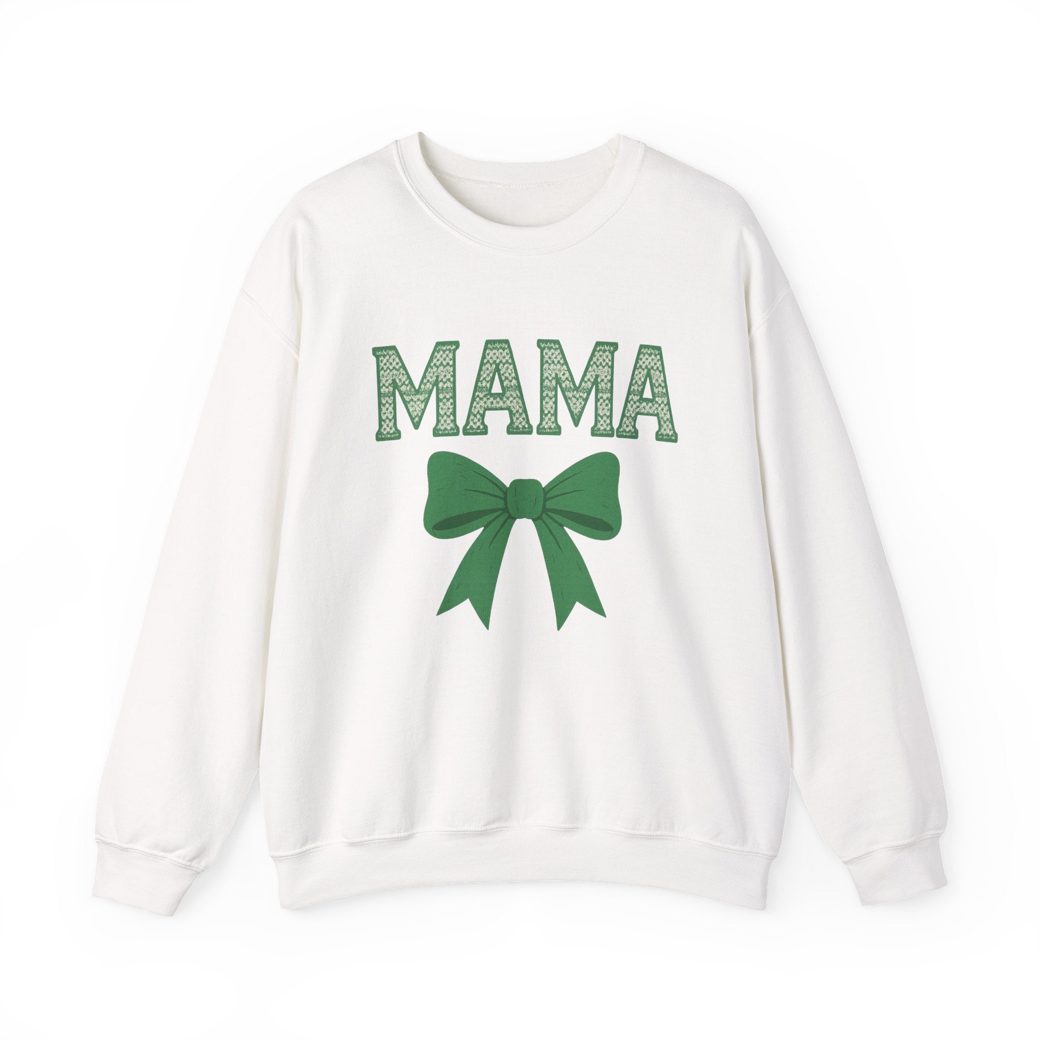 MAMA Christmas Bow Sweatshirt - Christmas Fashion, Cozy Gift, Christmas Apparel, Christmas Decor, Christmas Outfit,