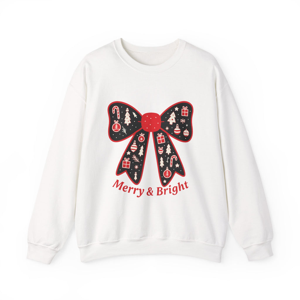 Christmas Bow Sweater, Cute Unisex Crewneck, Christmas Gift, Bow Sweatshirt