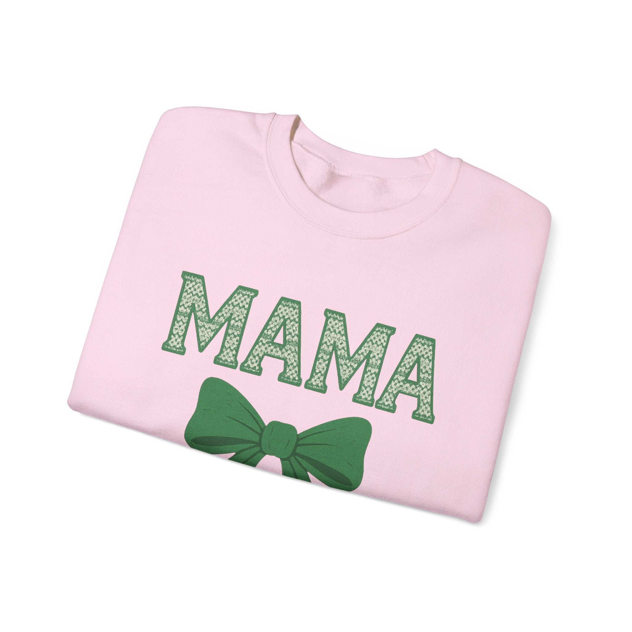 MAMA Christmas Bow Sweatshirt - Christmas Fashion, Cozy Gift, Christmas Apparel, Christmas Decor, Christmas Outfit,