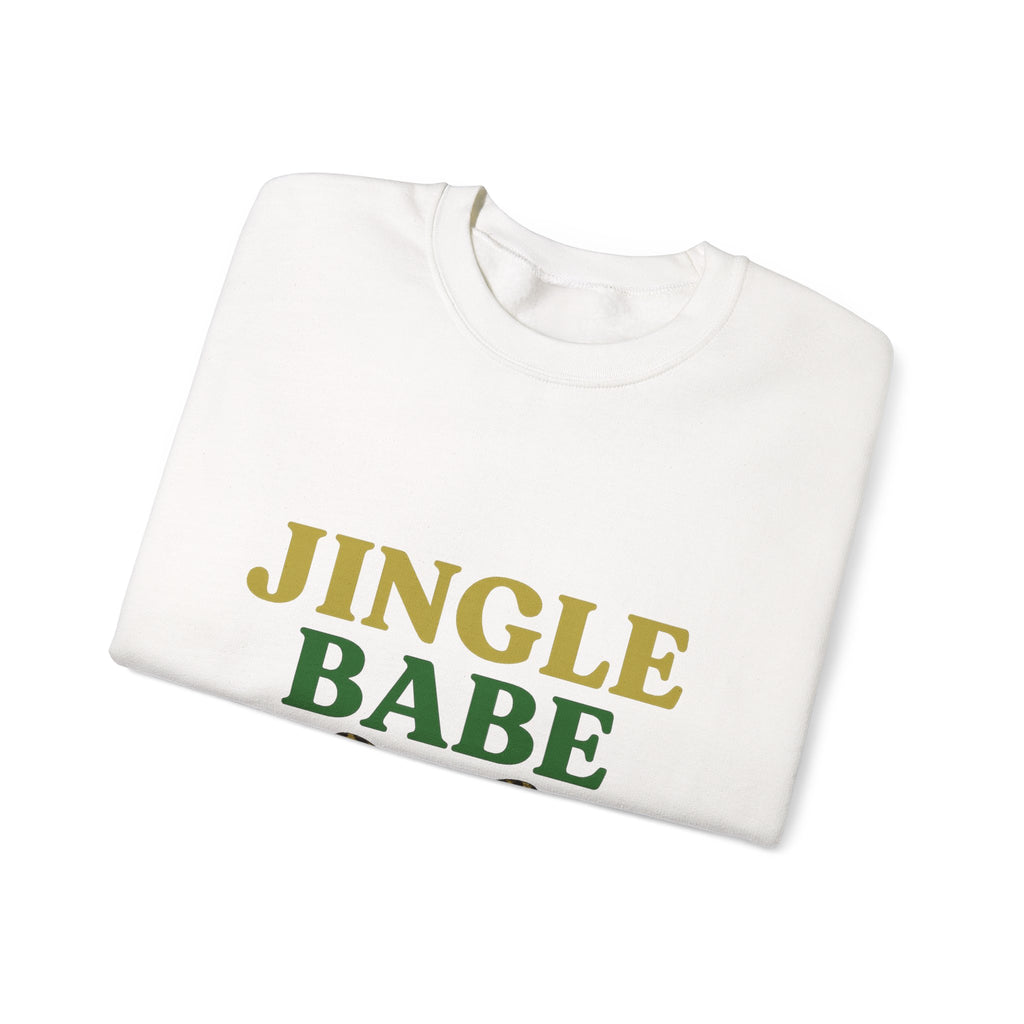 Jingle Babe Christmas Sweatshirt - Christmas Fashion, Cozy Gift, Christmas Apparel, Christmas Decor, Christmas Outfit, Leopard Bow