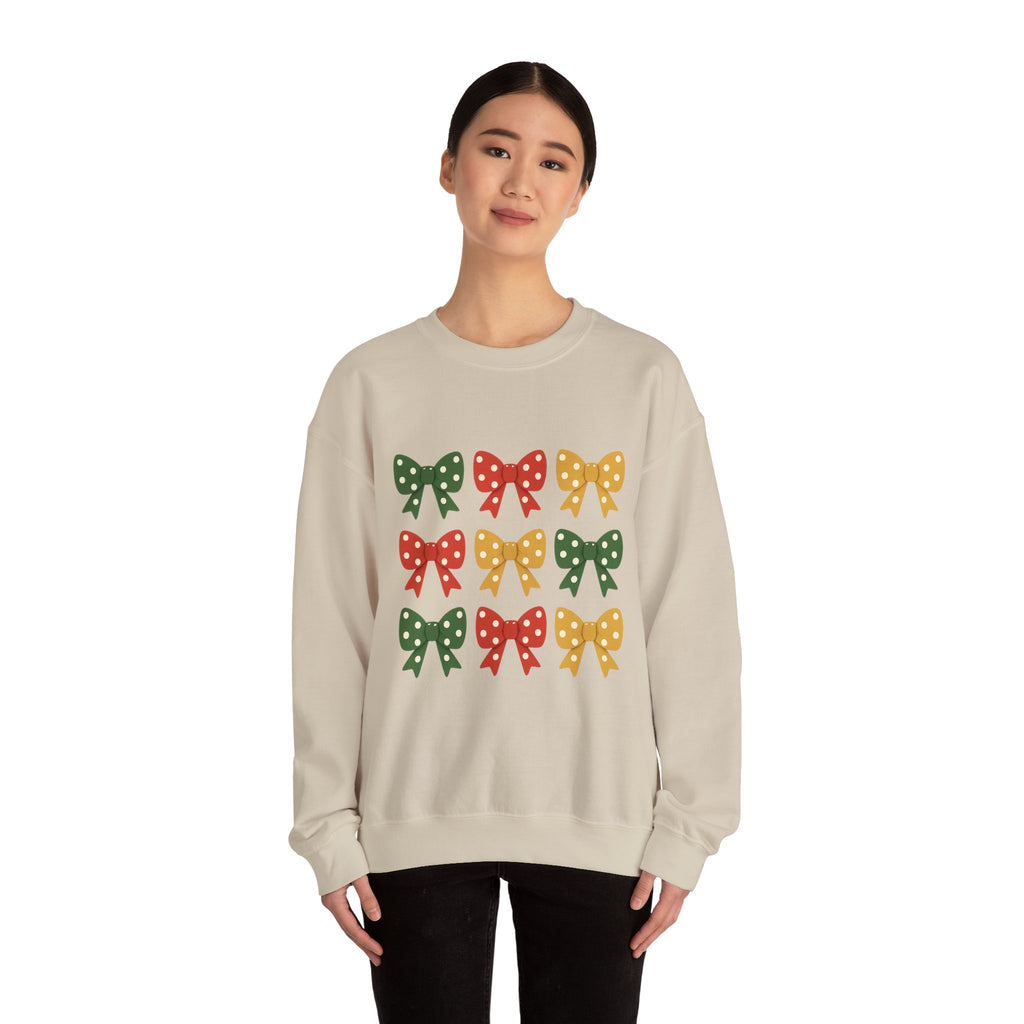 Bow Christmas Sweatshirt - Christmas Fashion, Cozy Gift, Christmas Apparel, Christmas Decor, Christmas Outfit