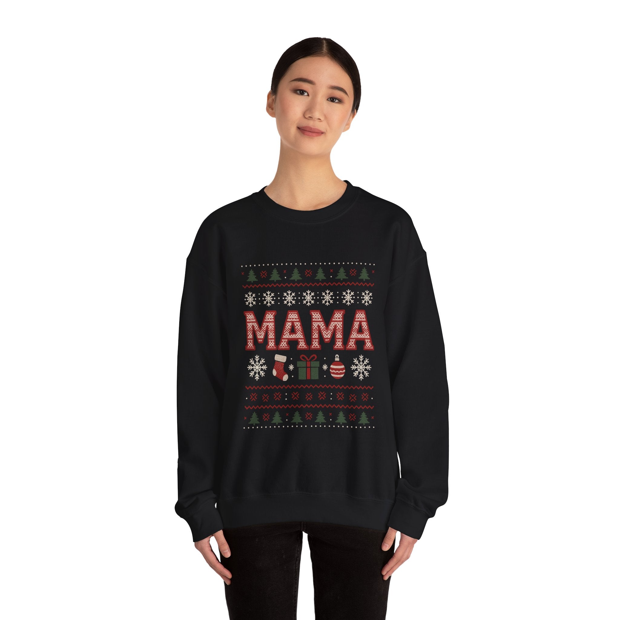 MAMA Christmas Sweatshirt - Christmas Fashion, Cozy Gift, Christmas Apparel, Christmas Decor, Christmas Outfit,