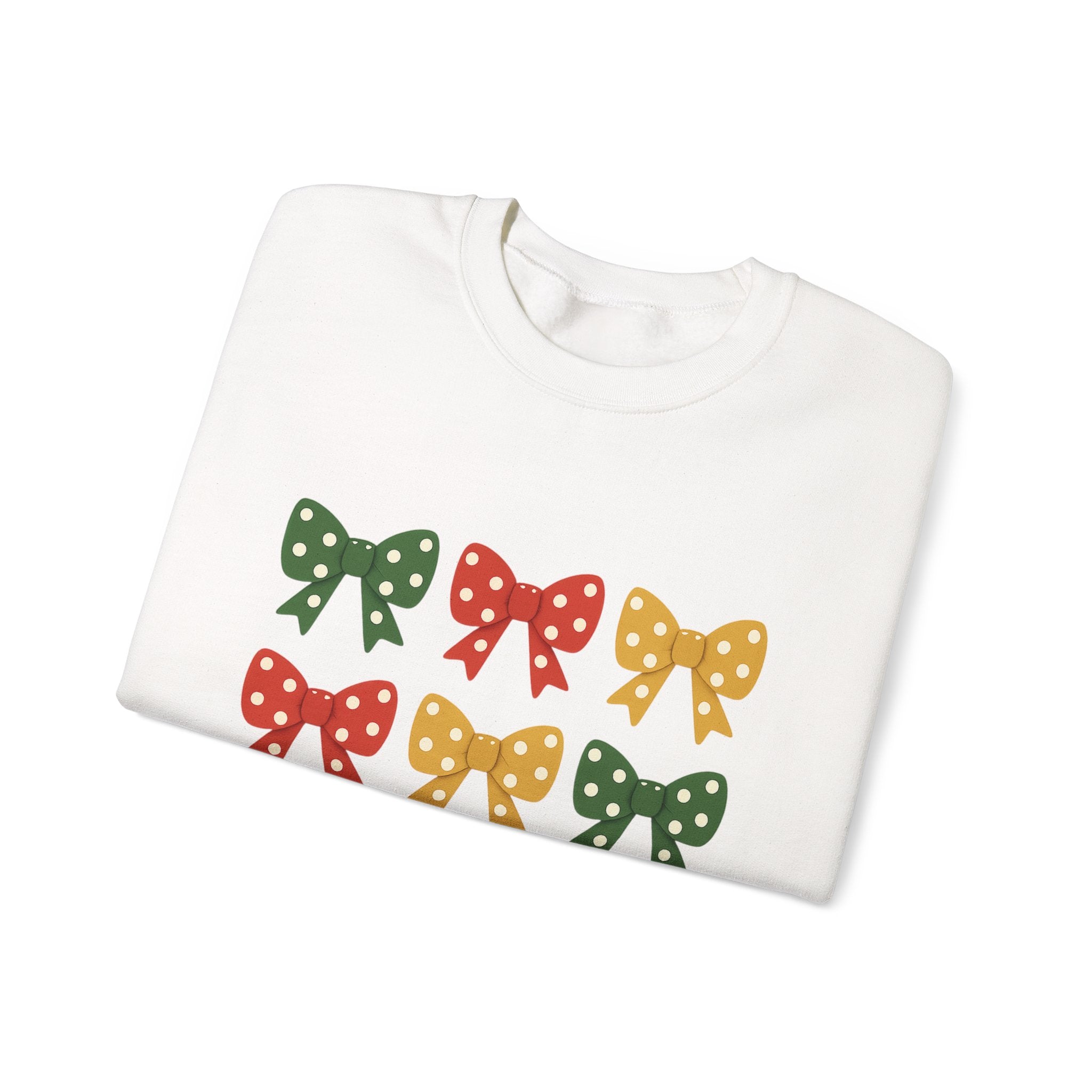 Bow Christmas Sweatshirt - Christmas Fashion, Cozy Gift, Christmas Apparel, Christmas Decor, Christmas Outfit