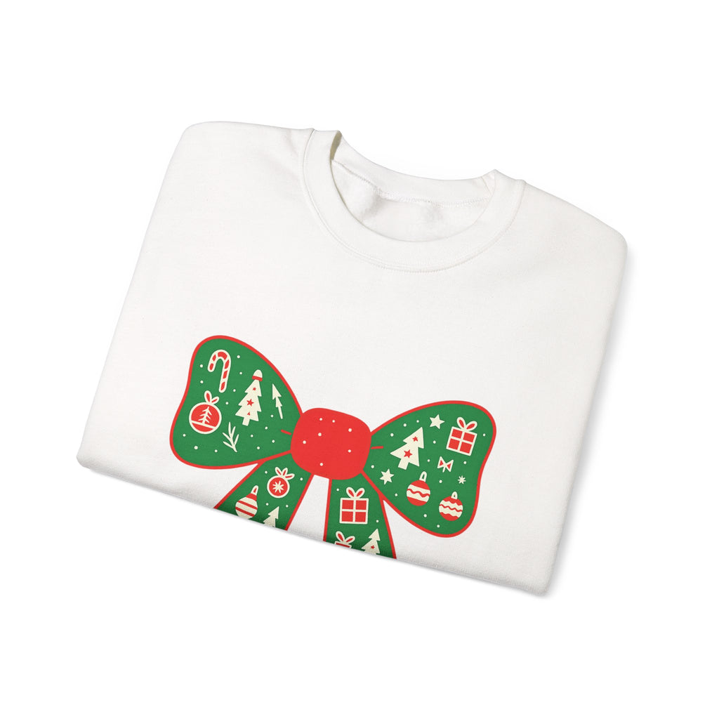 Christmas Bow Sweater, Cute Unisex Crewneck, Christmas Gift, Bow Sweatshirt