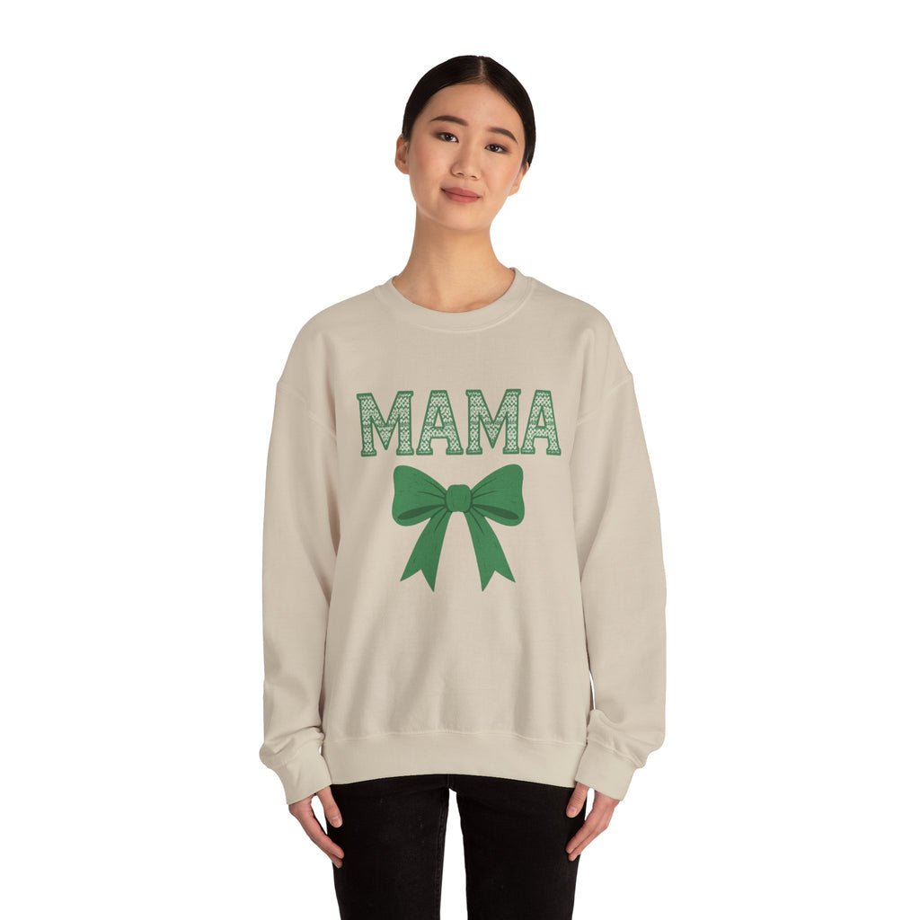 MAMA Christmas Bow Sweatshirt - Christmas Fashion, Cozy Gift, Christmas Apparel, Christmas Decor, Christmas Outfit,