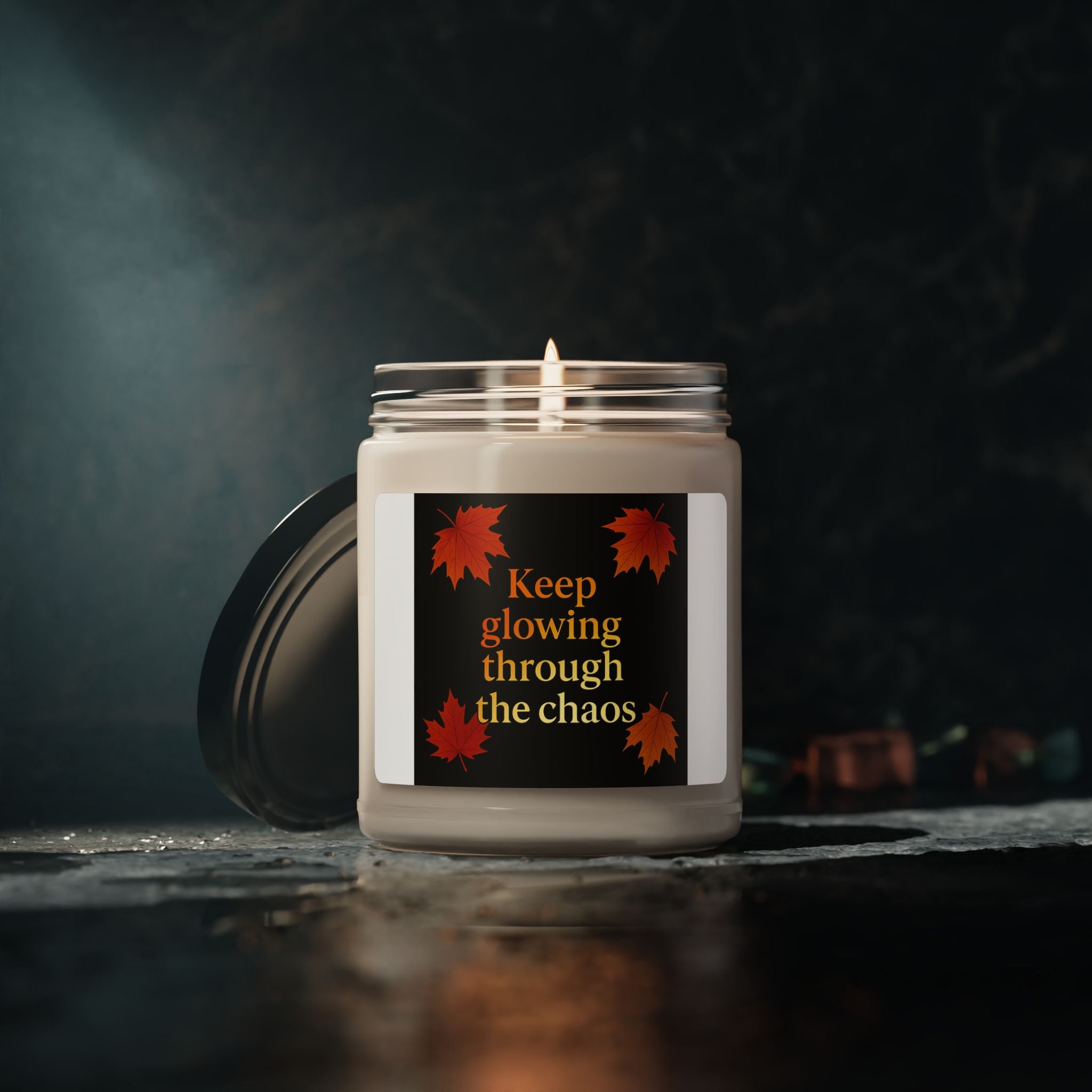 Keep Glowing Through the Chaos Fall Candle | Inspirational Fall Candle | Self Care Gift | Soy Wax Candle | Stress Relief Candle for Women