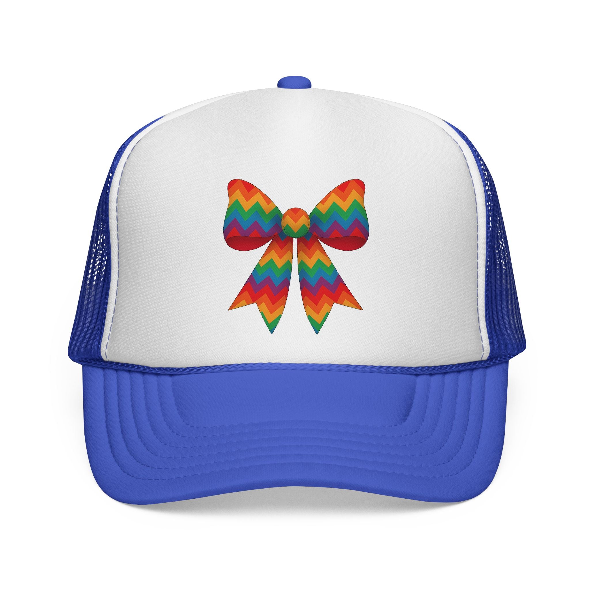 Charming Bow Trucker Cap | Cute Accessory for Everyday Wear, Gift for Birthdays, Cute Trucker Hat, Rainbow Bow Hat