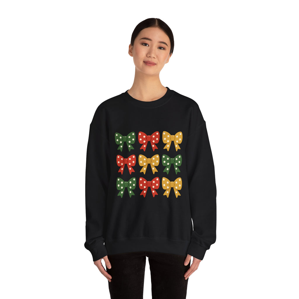 Bow Christmas Sweatshirt - Christmas Fashion, Cozy Gift, Christmas Apparel, Christmas Decor, Christmas Outfit