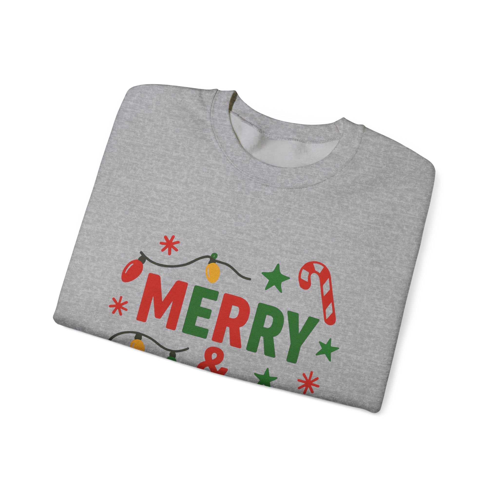 Merry & Bright Christmas Sweatshirt - Christmas Fashion, Cozy Gift, Christmas Apparel, Christmas Decor, Christmas Outfit,