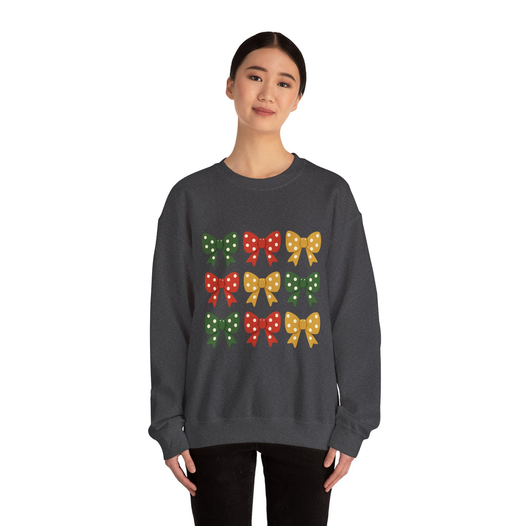 Bow Christmas Sweatshirt - Christmas Fashion, Cozy Gift, Christmas Apparel, Christmas Decor, Christmas Outfit