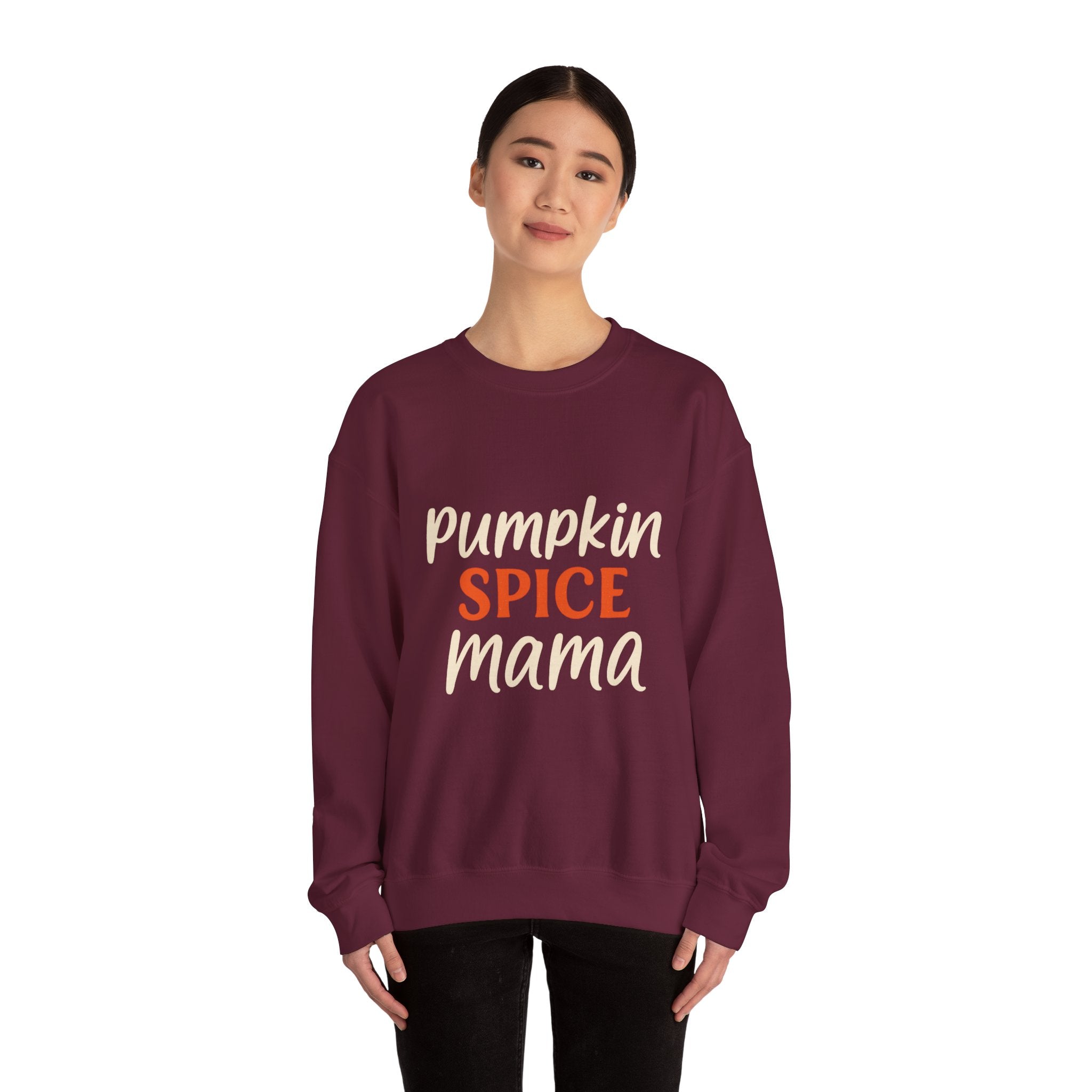 Pumpkin Spice Mama Crewneck Sweatshirt - Fall Fashion, Cozy Gift, Autumn Apparel, Halloween Decor, Thanksgiving Outfit