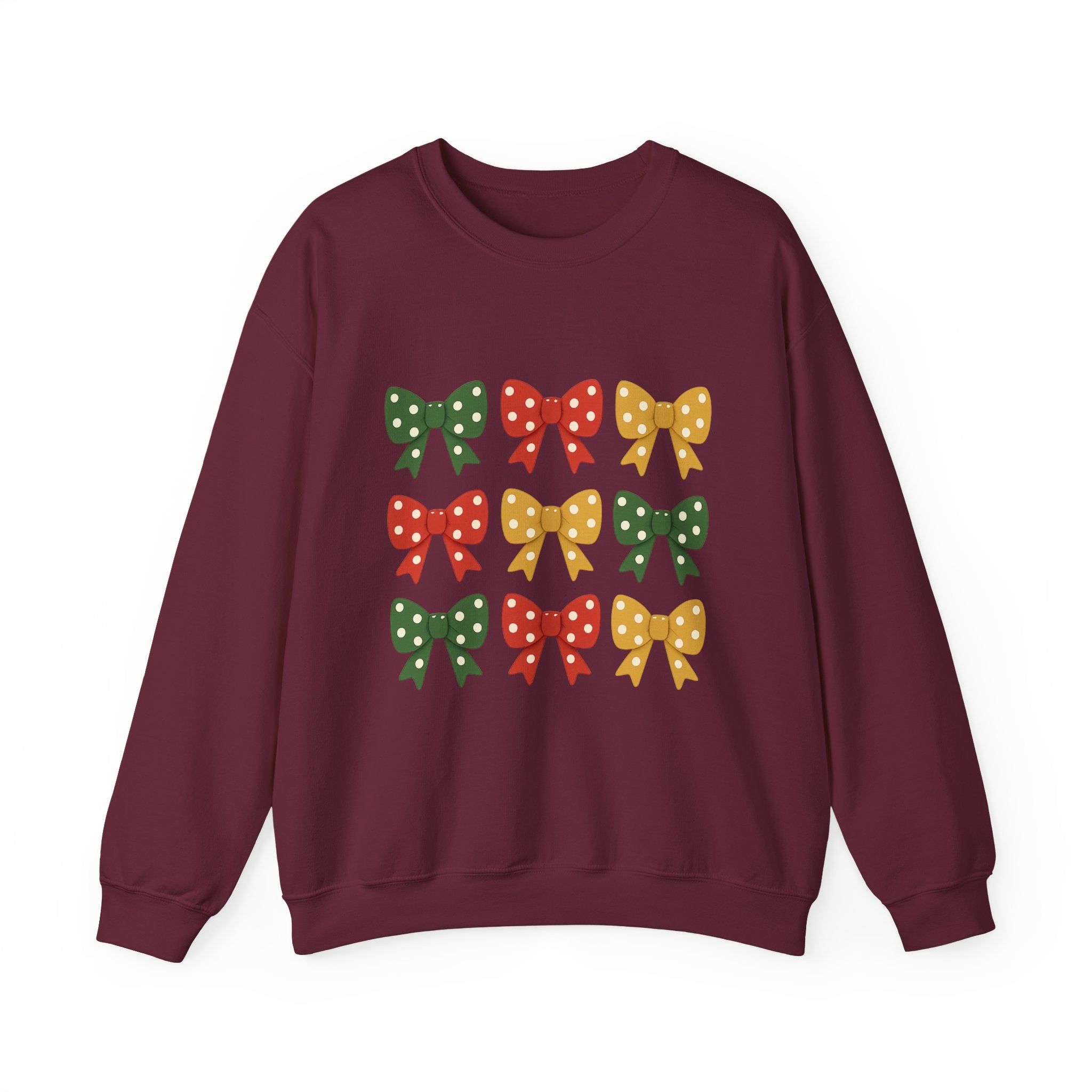 Bow Christmas Sweatshirt - Christmas Fashion, Cozy Gift, Christmas Apparel, Christmas Decor, Christmas Outfit