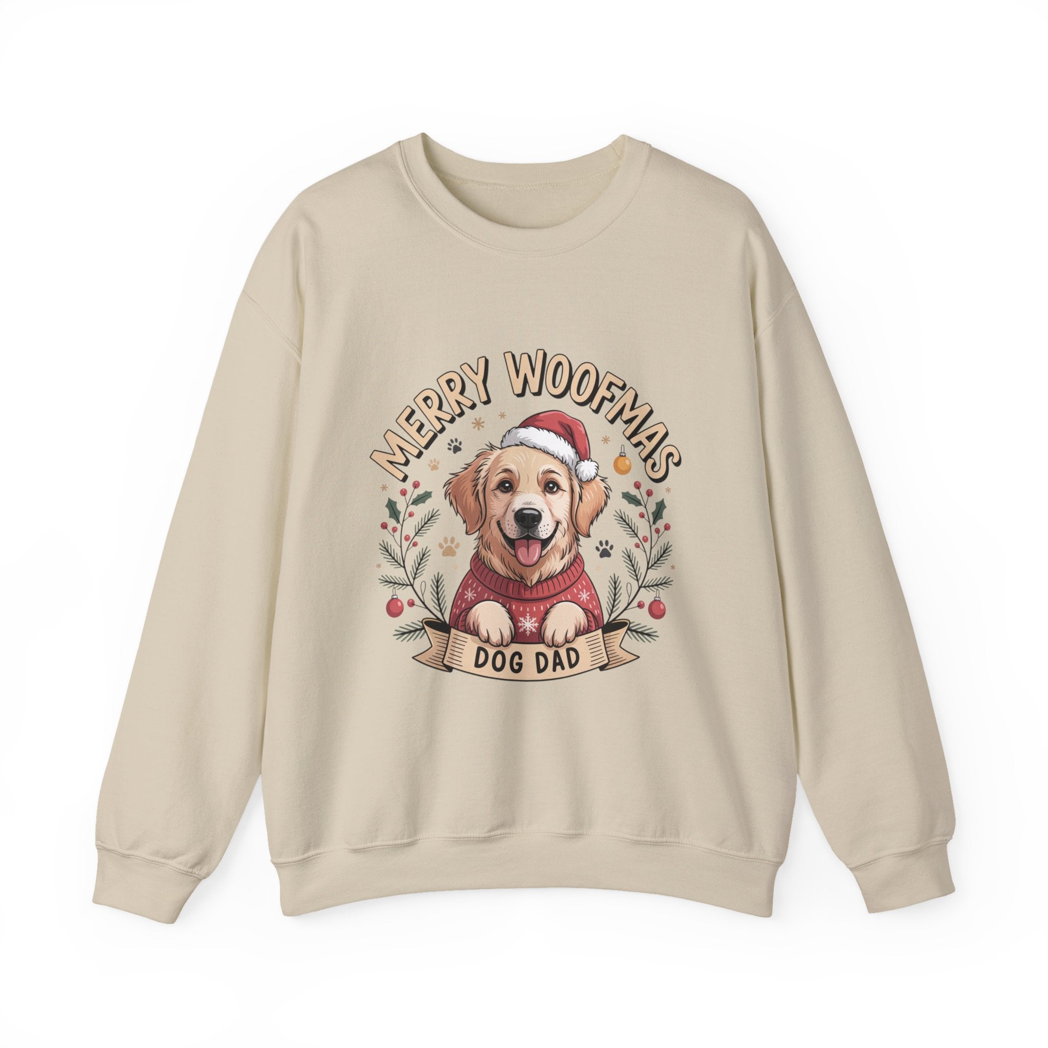 Christmas Dog Sweatshirt, Unisex Crewneck, Dog Lover Gift, Dog Dad Present, Holiday Sweater