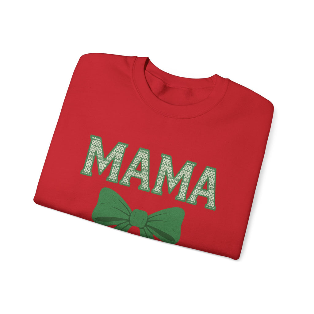 MAMA Christmas Bow Sweatshirt - Christmas Fashion, Cozy Gift, Christmas Apparel, Christmas Decor, Christmas Outfit,