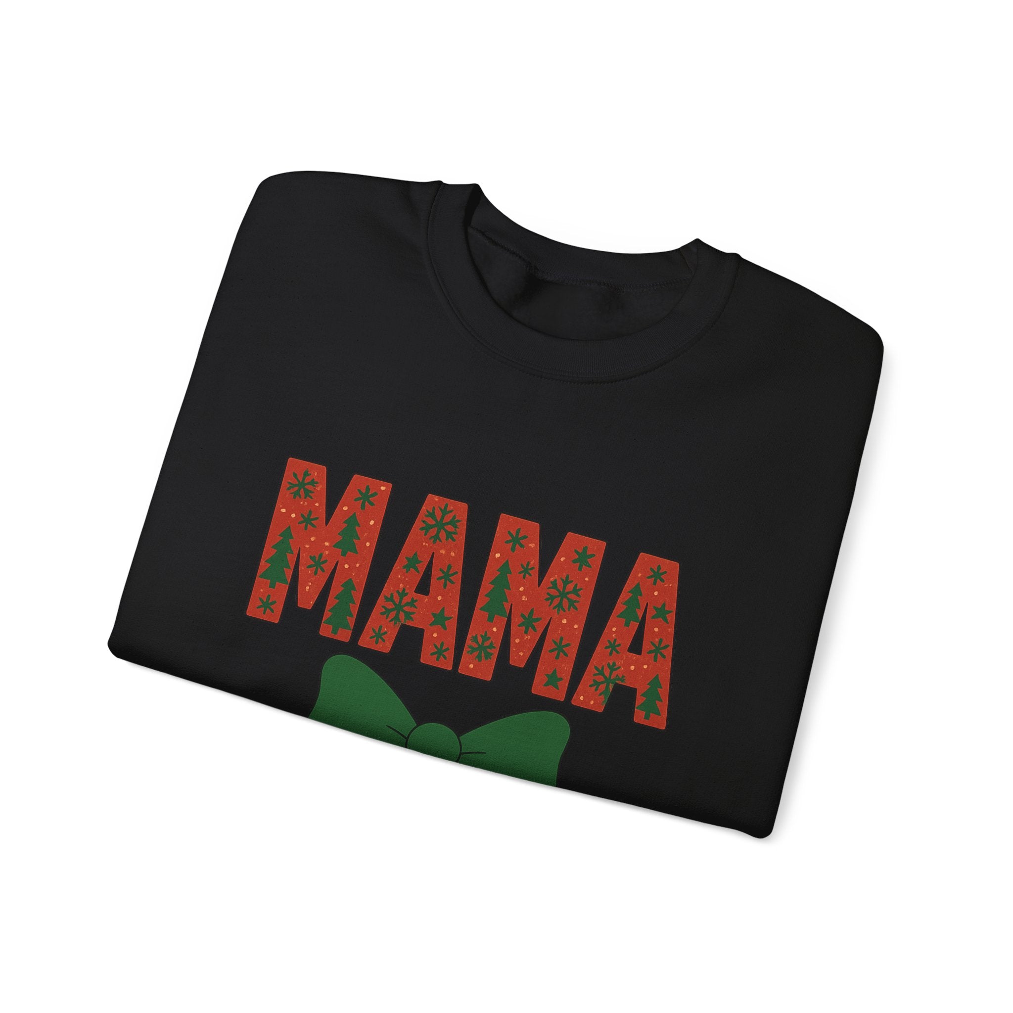 MAMA Christmas Bow Sweatshirt - Christmas Fashion, Cozy Gift, Christmas Apparel, Christmas Decor, Christmas Outfit,